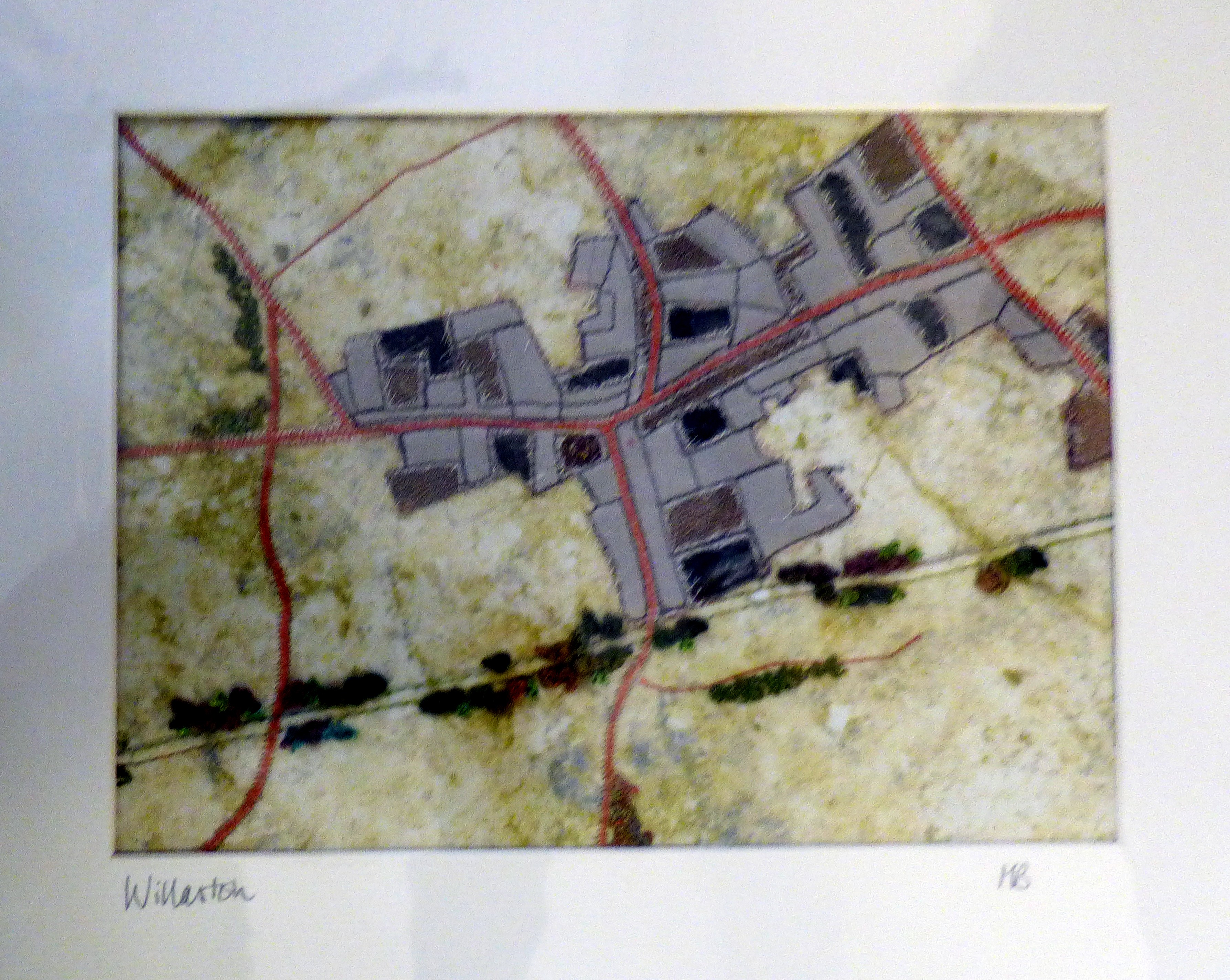 WILLASTON, embroidery by Mary Bryning at "Maps in Stitch" Talk by Mary Bryning, October 2023