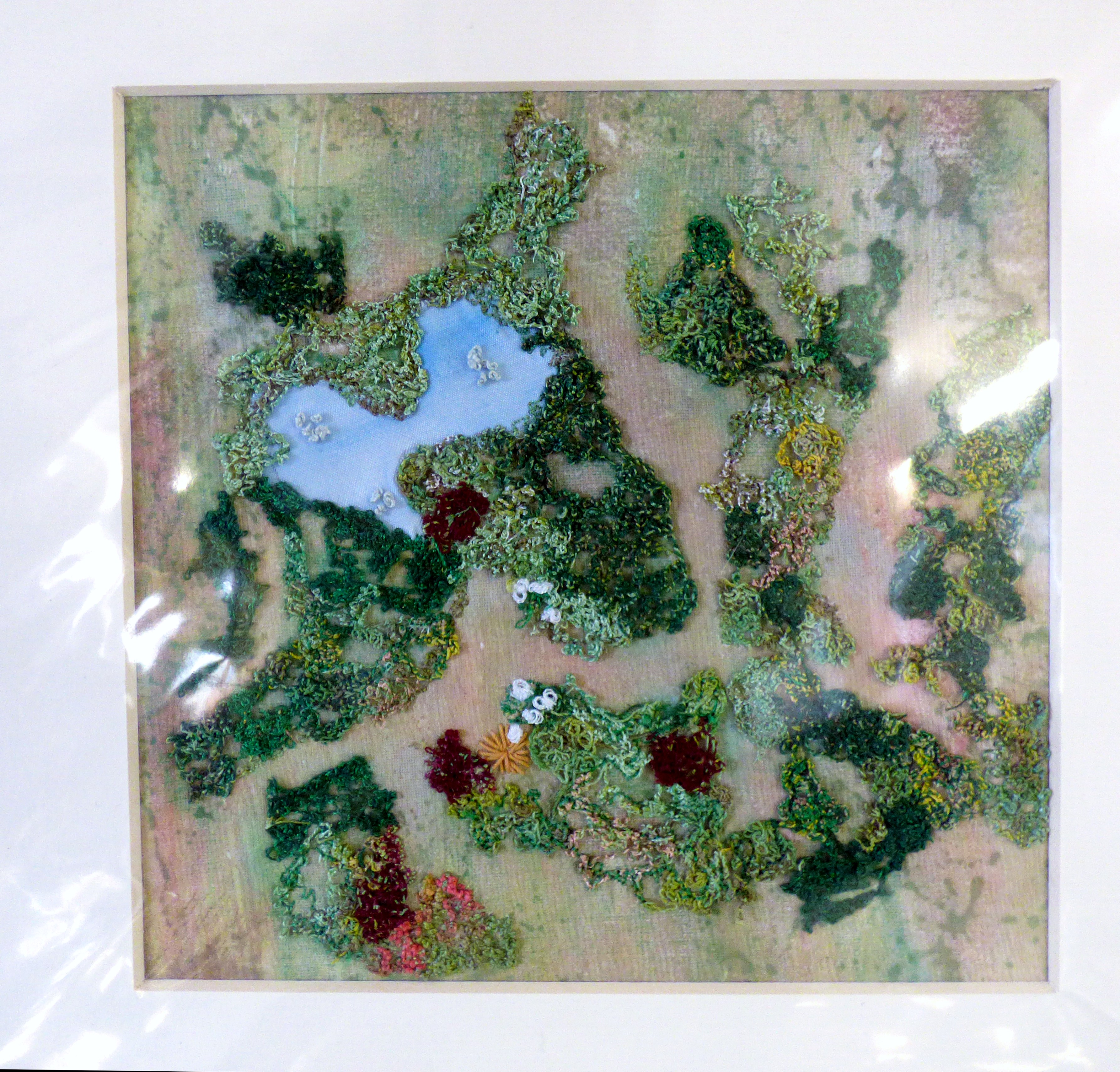 embroidery by Mary Bryning at "Maps in Stitch" Talk by Mary Bryning, October 2023