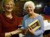 Jean Mather receiving her prize as winner of the Traditional Embroidery Competition 2013