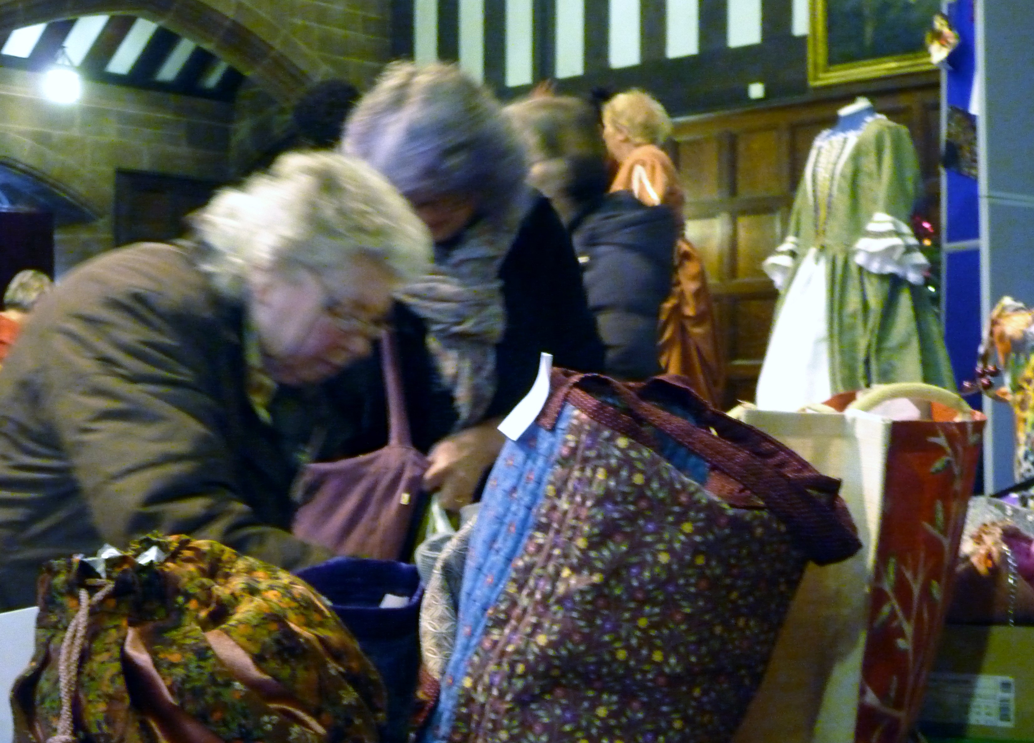 customers "bagging a bargain" at the Bag Stall, MEG Christmas Party 2014