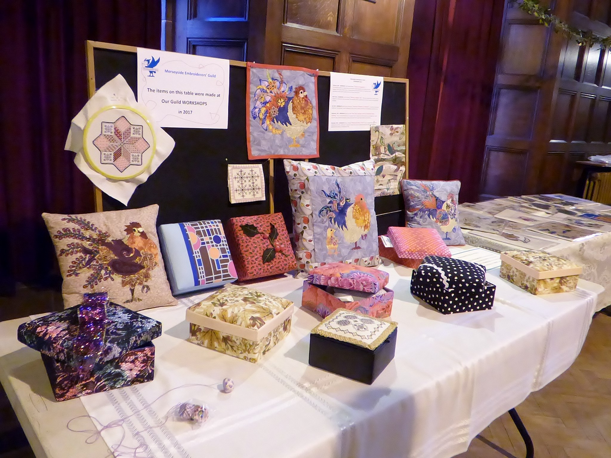 a selection of work produced at MEG workshops during 2017 at MEG Christmas party 2017