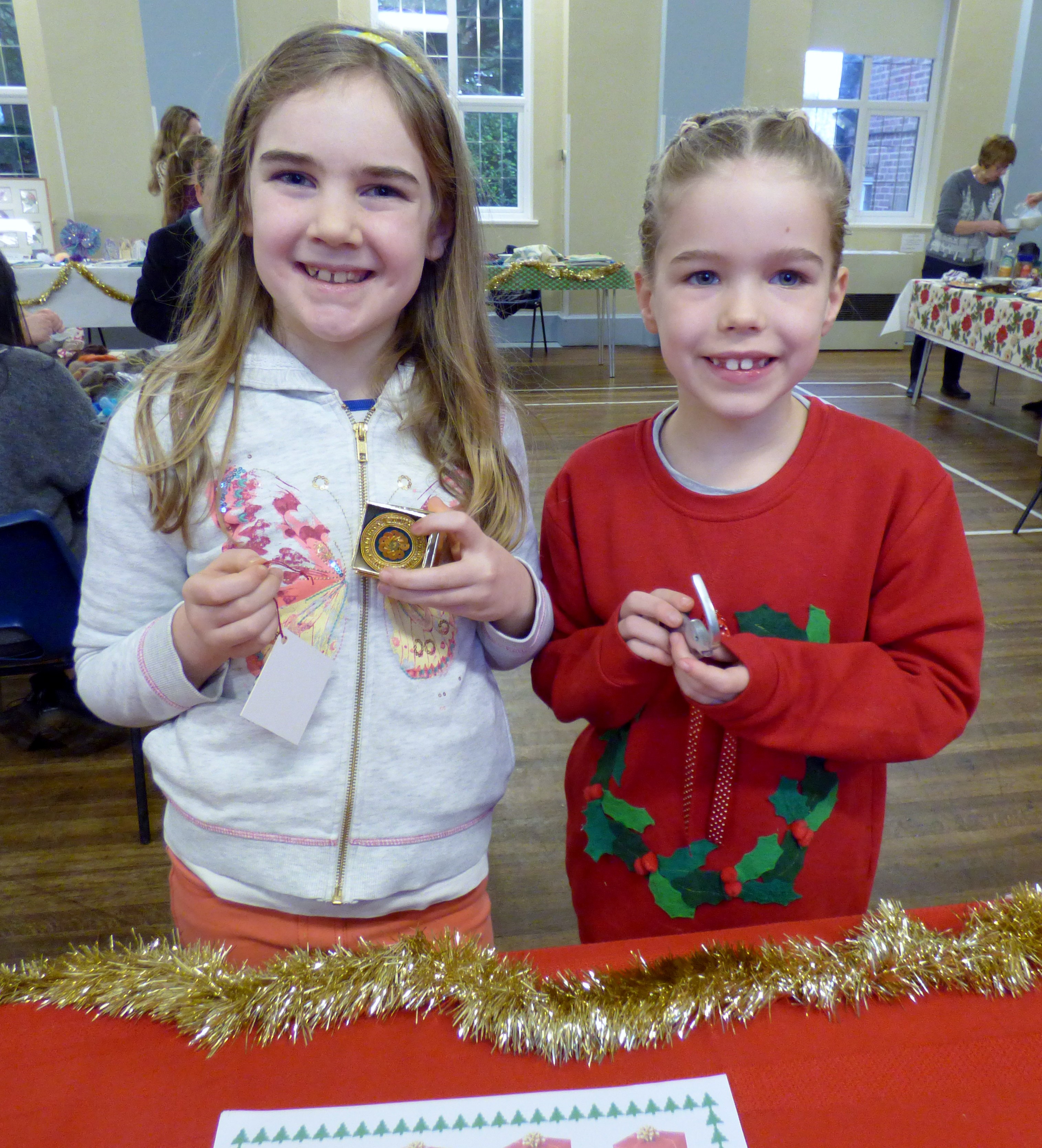 two Young Embroiderers unwrapped the last prize on "Pass the Parcel" at MEG Christmas Party 2019