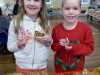 two Young Embroiderers unwrapped the last prize on "Pass the Parcel" at MEG Christmas Party 2019