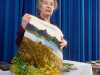 Vicky Williams is telling us about her wool embroidery at Altrincham EG