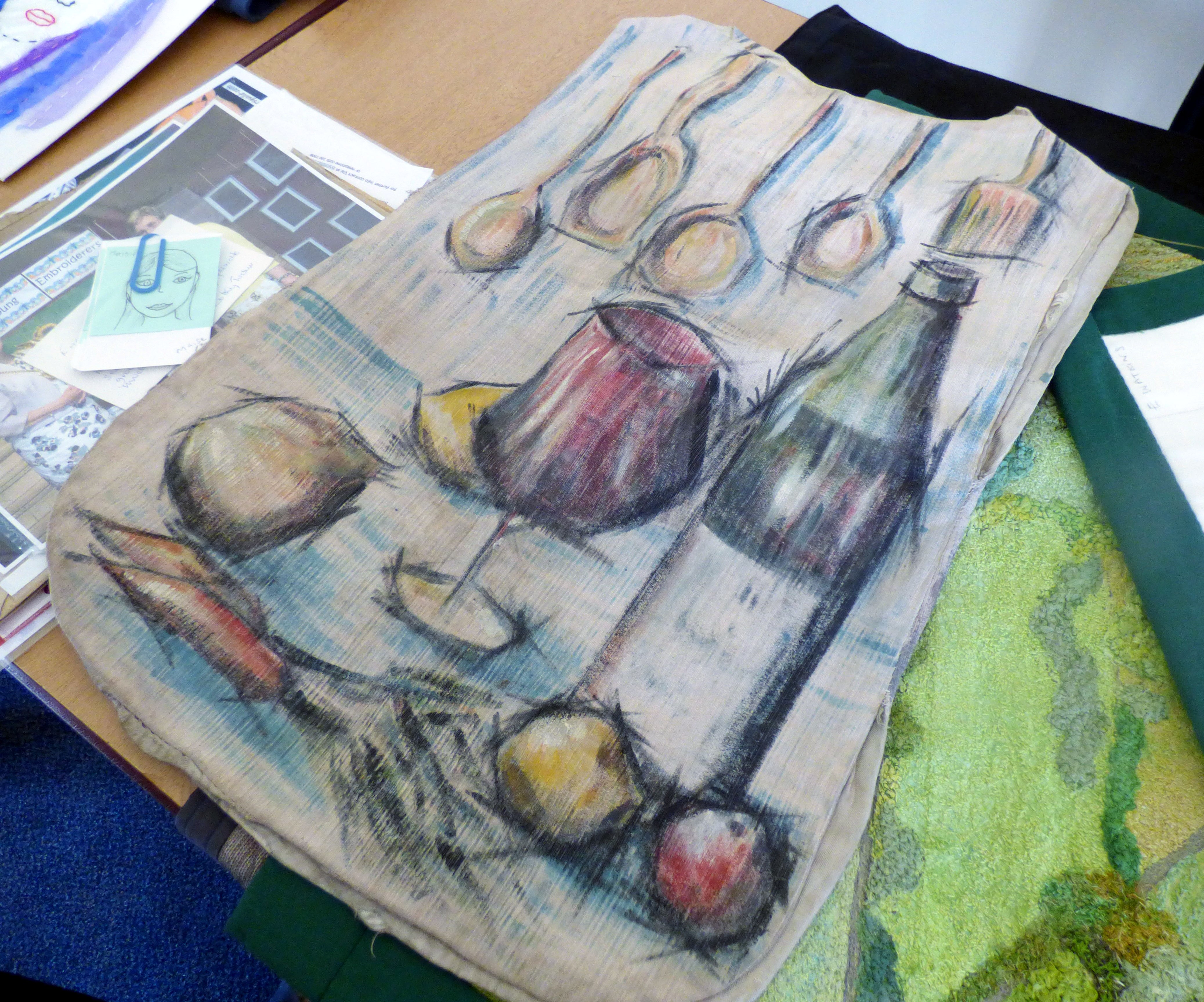 painting on textile by Elsie Watkins, May 2017