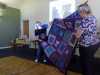 Gill Roberts and Vicky Williams with Gill's quilt made following a Kaffe Fassett workshop