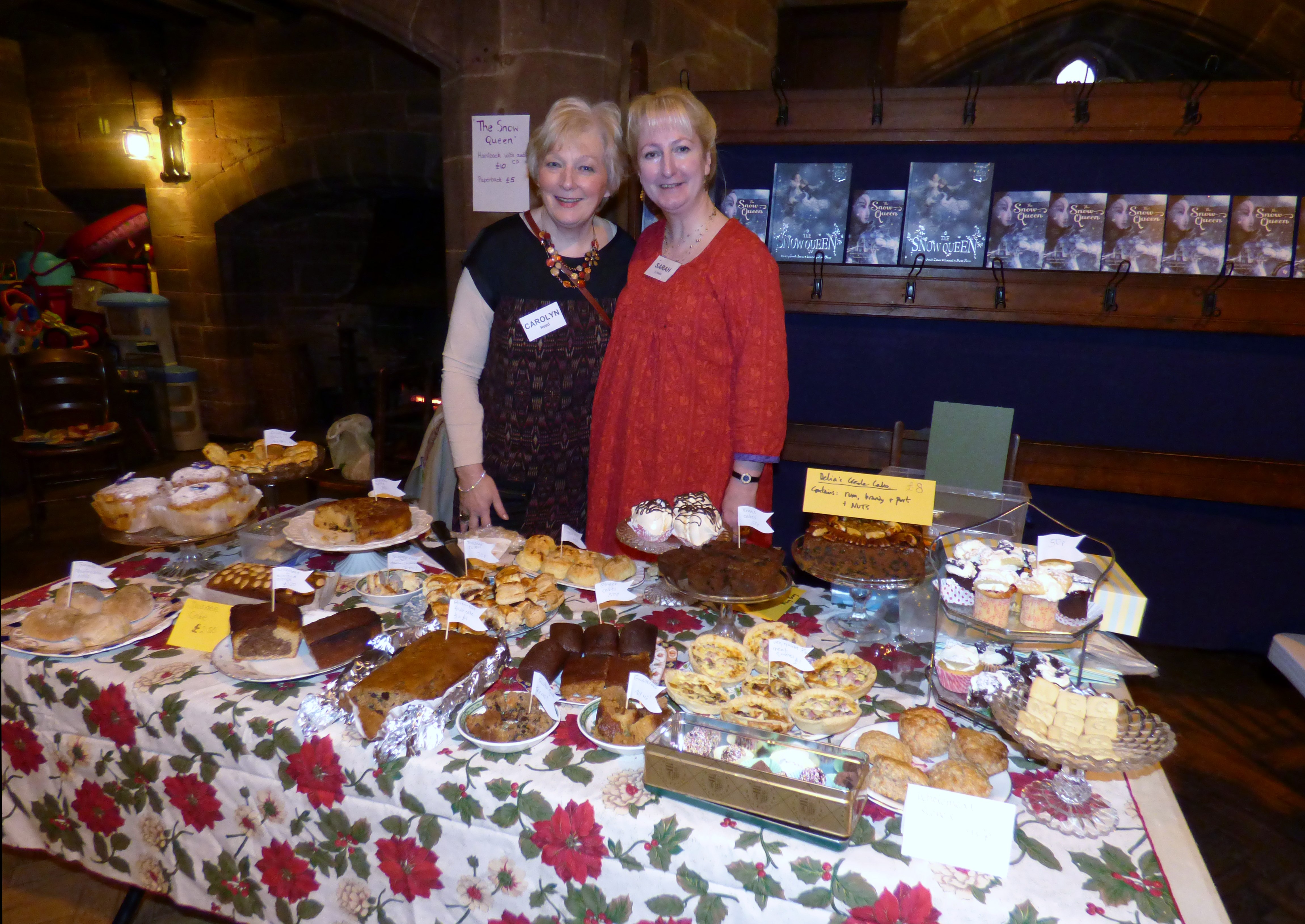 before the party Carolyn and sarah have a very tempting Cake Stall display at Winter Fair 2016