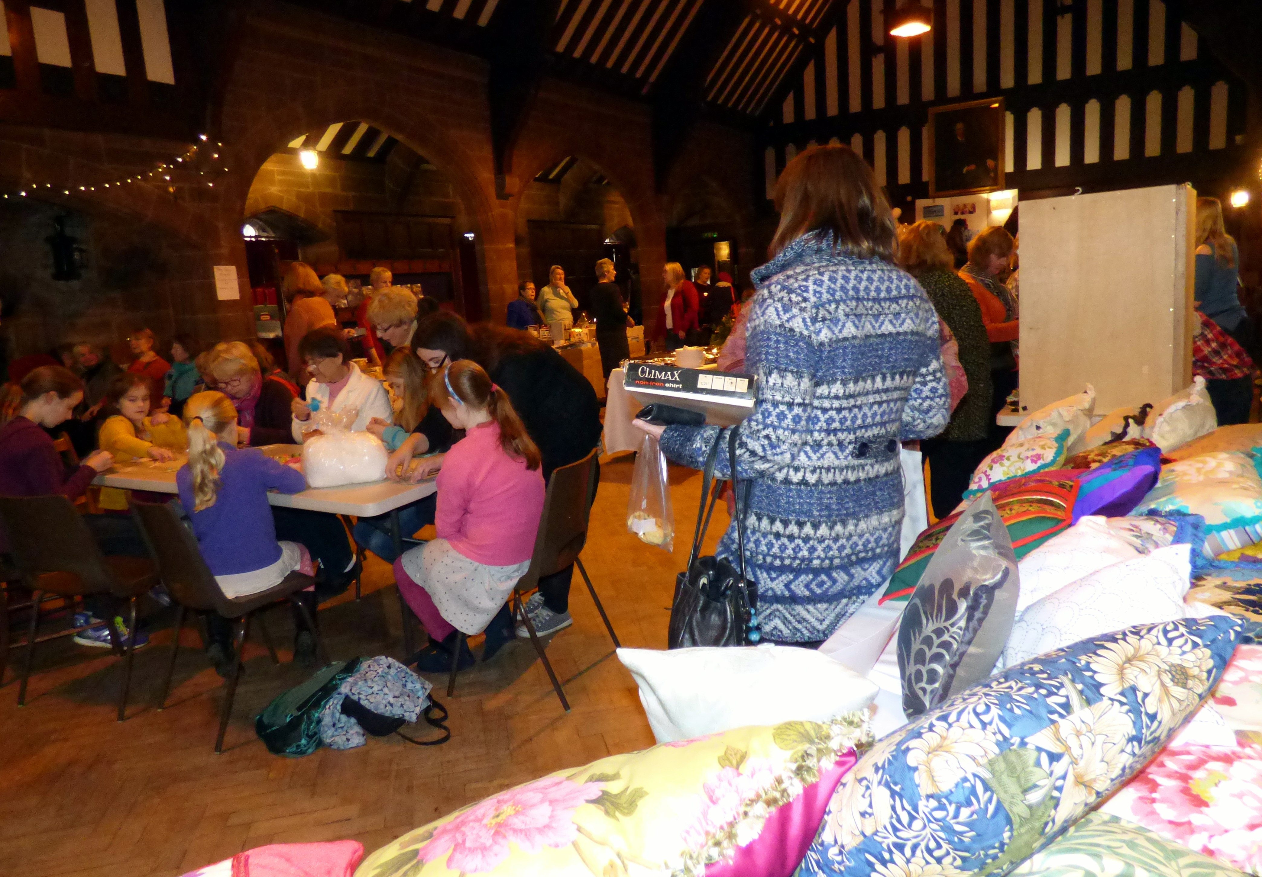 MEG winter Fair 2016 with our fundraising cushion stall in the foreground