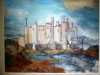 CONWy CASTLE (AFTER TURNER) by Pat Barry, mixed media with hand & machine embroidery