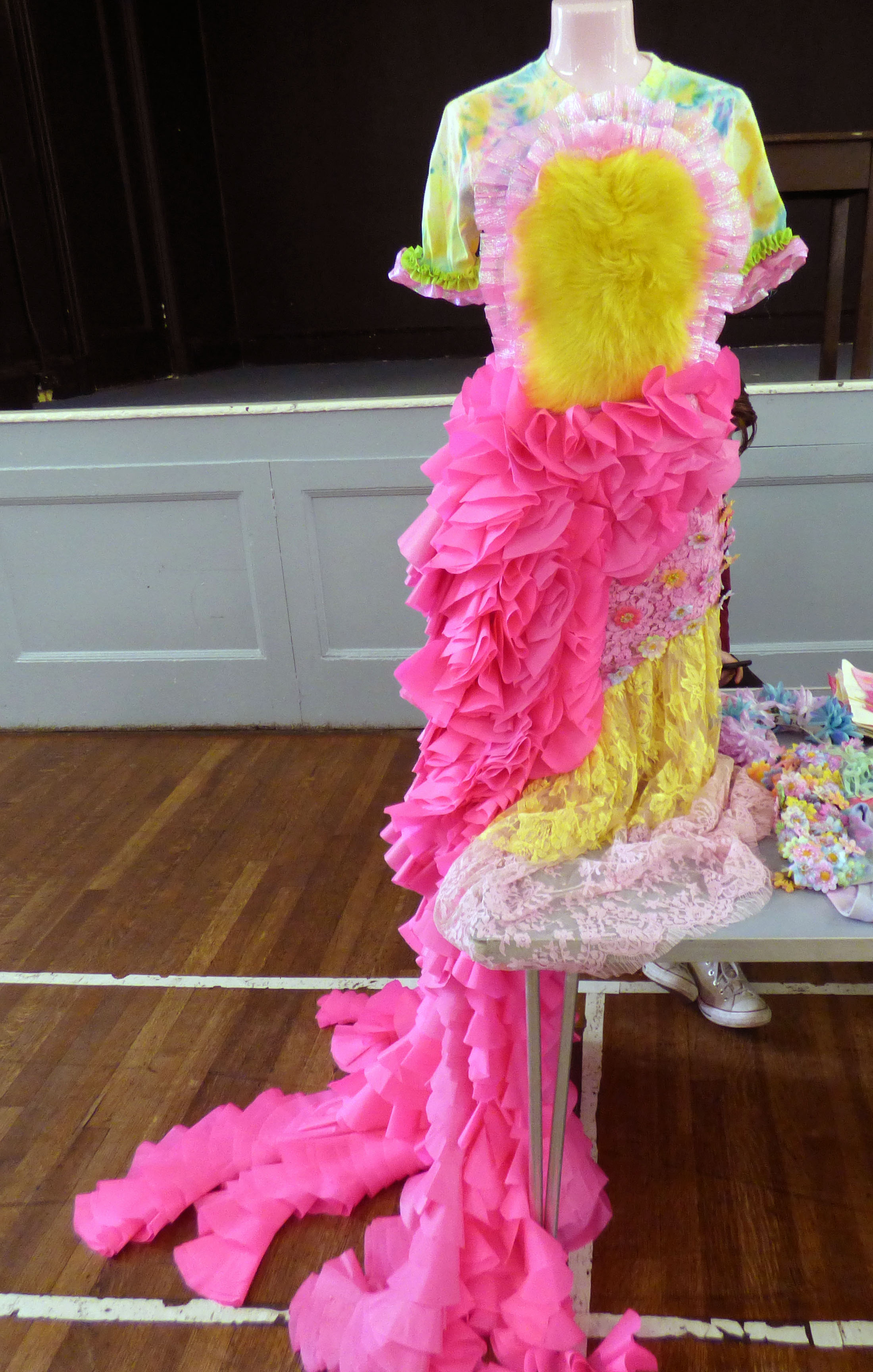 a fashion display by Niamh Conway-our 2015 Joint Bursary Winner- MEG Summer Tea Party 2017