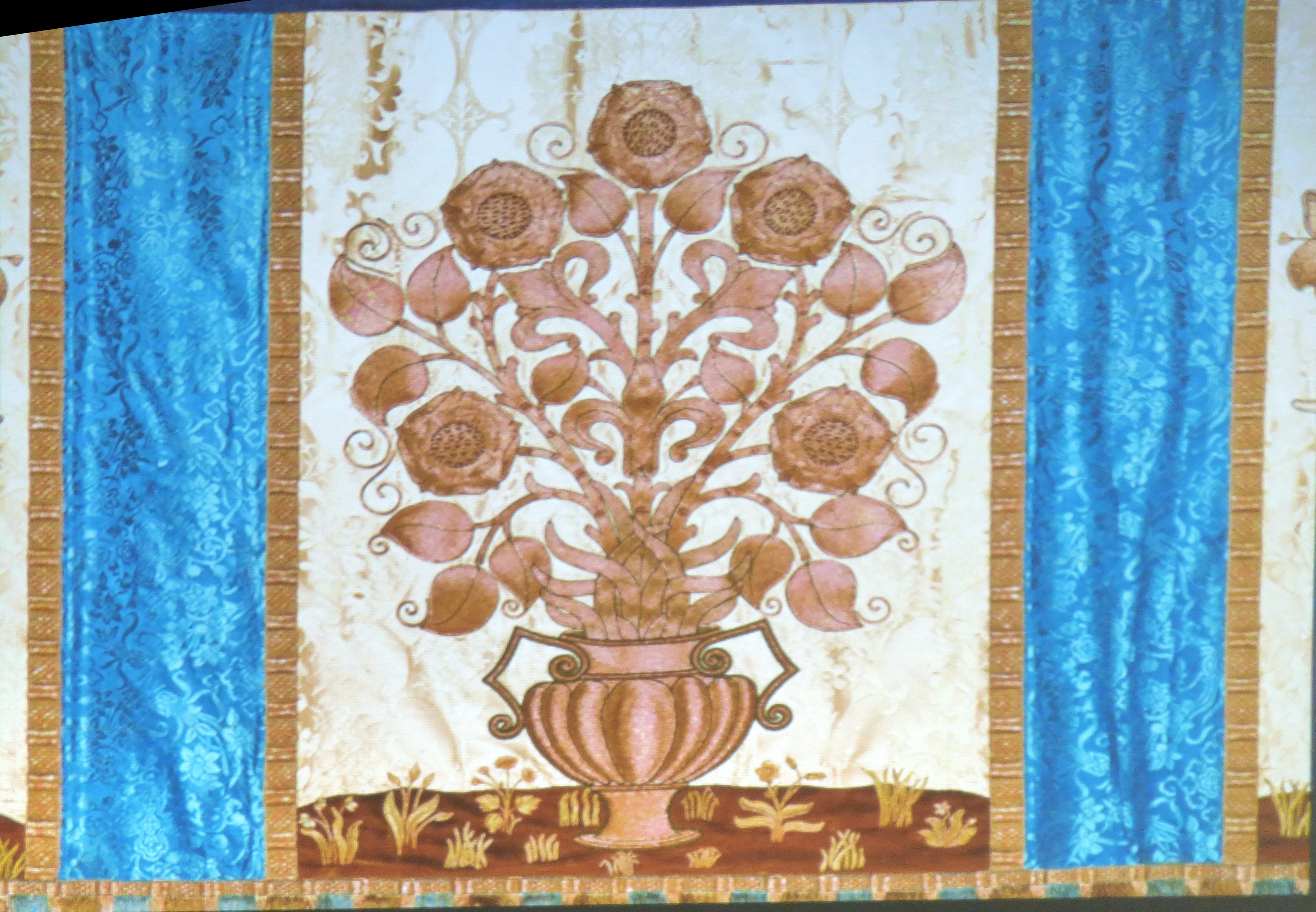 (detail) slide showing Festal Frontal, Liverpool Cathedral embroideries Talk by Vicky Williams 2019