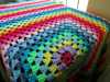colourful crochet comforter on display at 2013 Open Day
