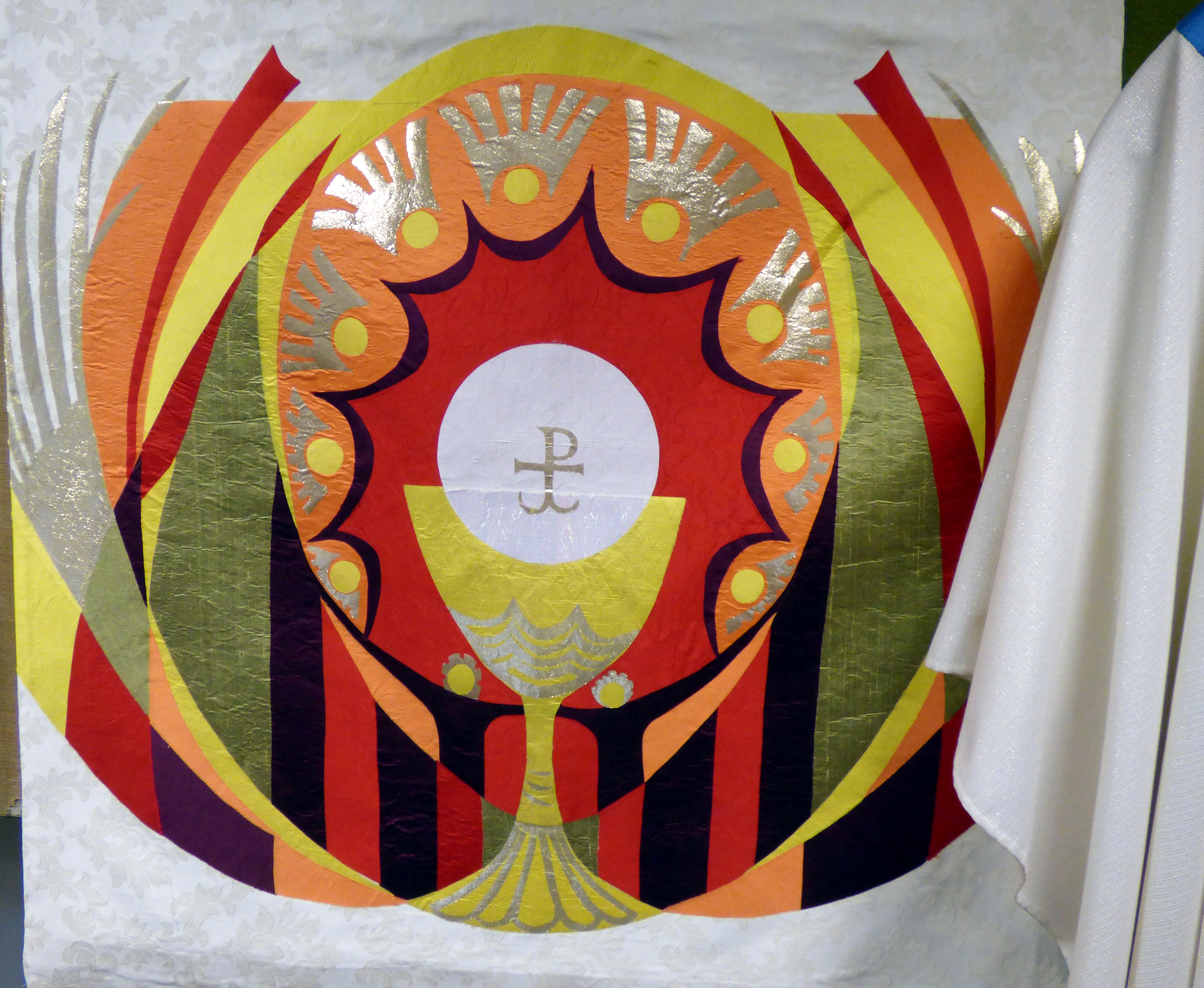 EASTER ALTAR FRONTAL at Embroidery Studio open day, Liverpool Metropolitan Cathedral 2017