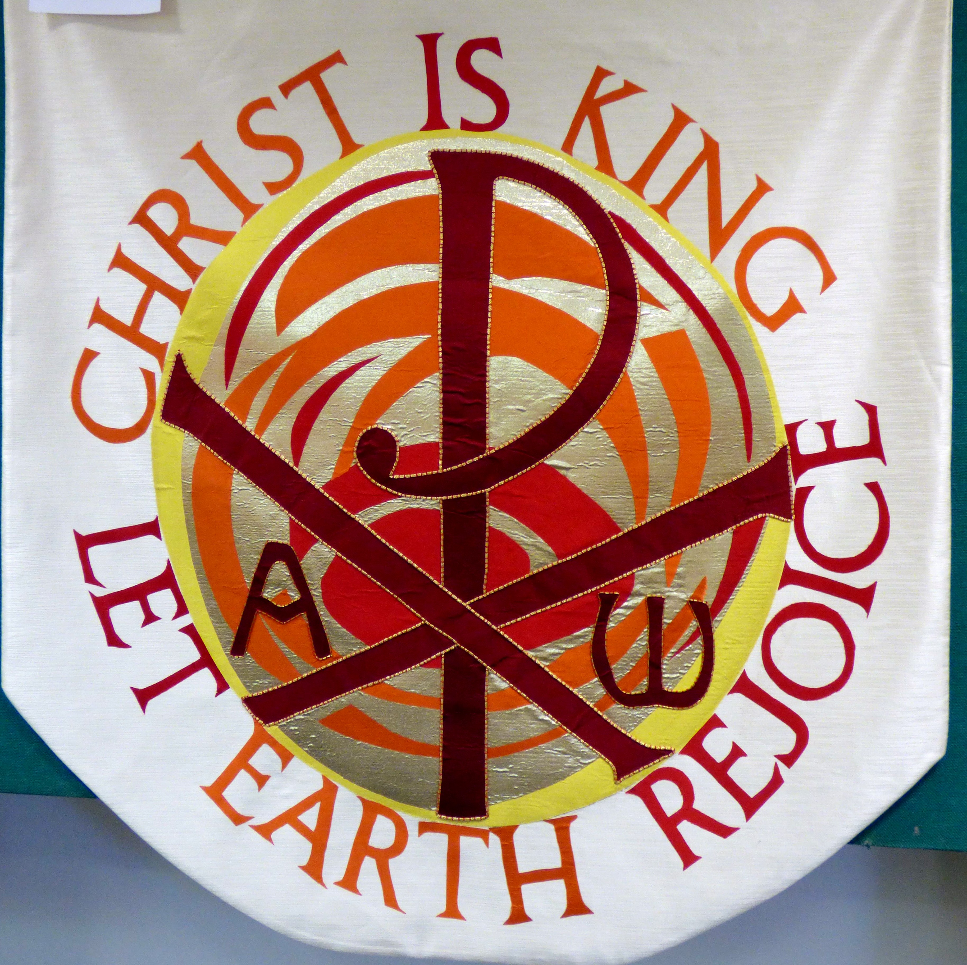 FEAST OF CHRIST THE KING ALTAR FRONTAL at  Embroidery Studio open day, Liverpool Metropolitan Cathedral 2017