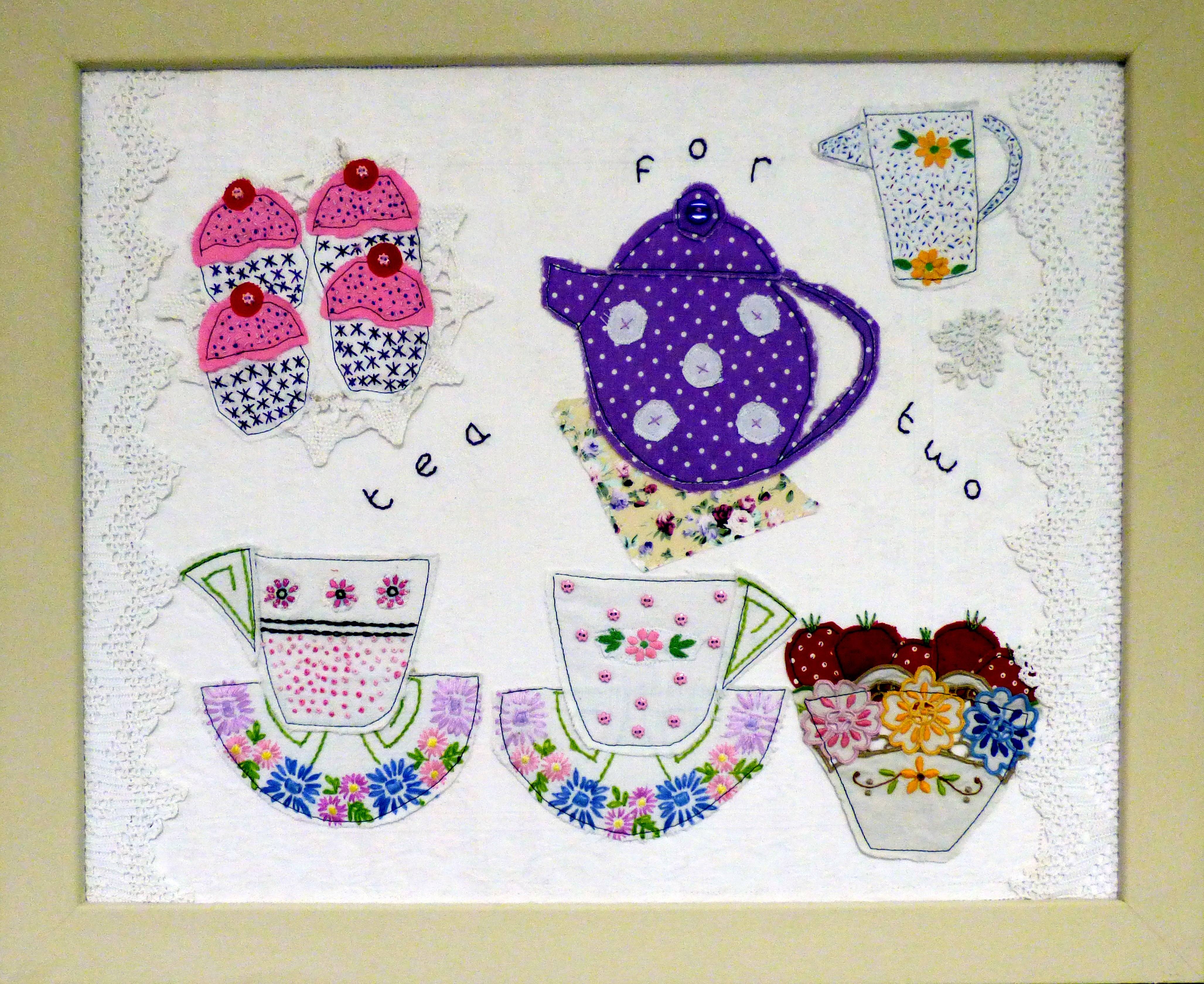 TEA FOR TWO by Frances Dunsire, Preston EG exhibition, Barton Grange 2017