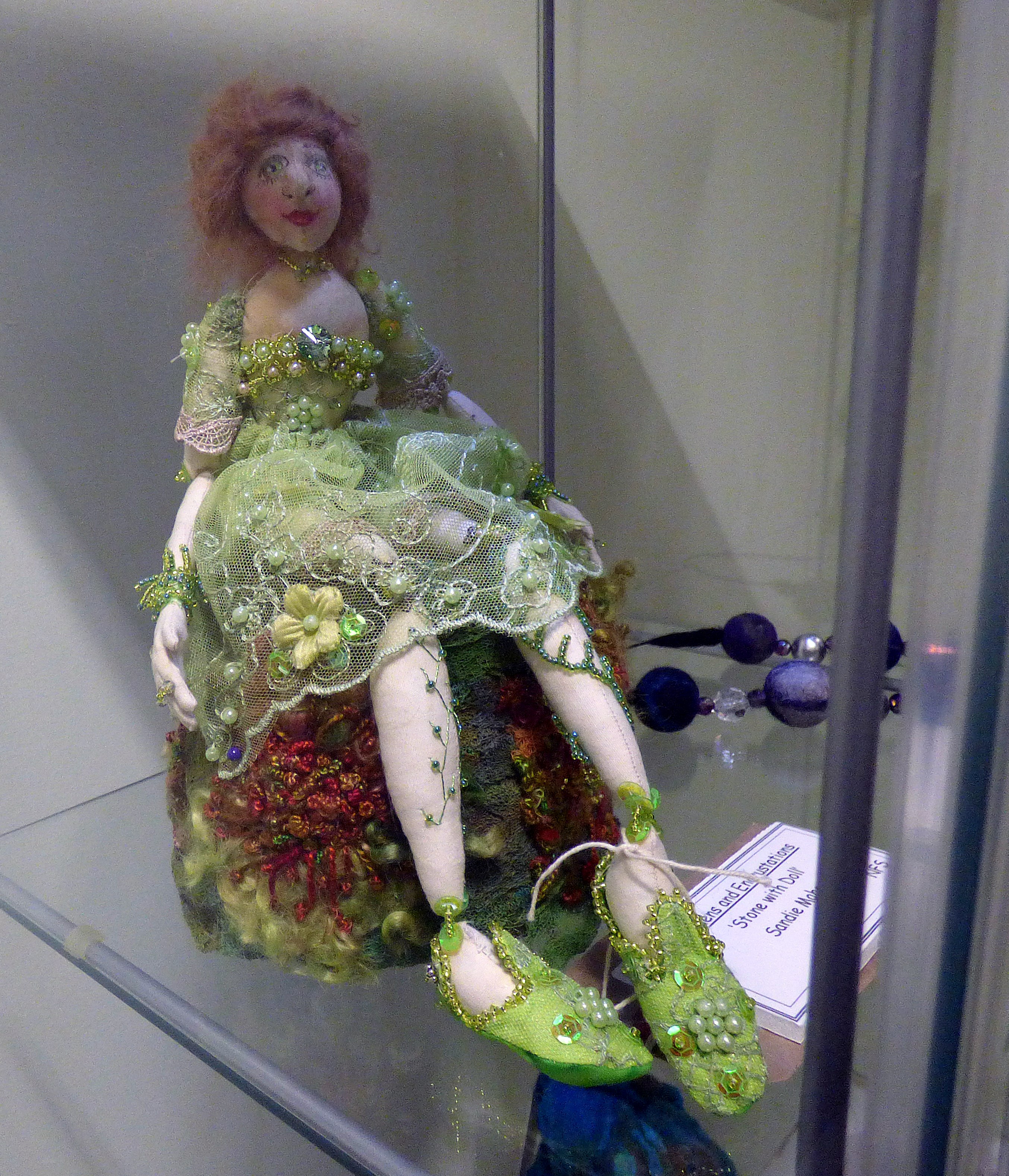 LICHENS & ENCRUSTACEONS; STONE WITH DOLL by Sandie Maher, Preston EG exhibition, Barton Grange 2017