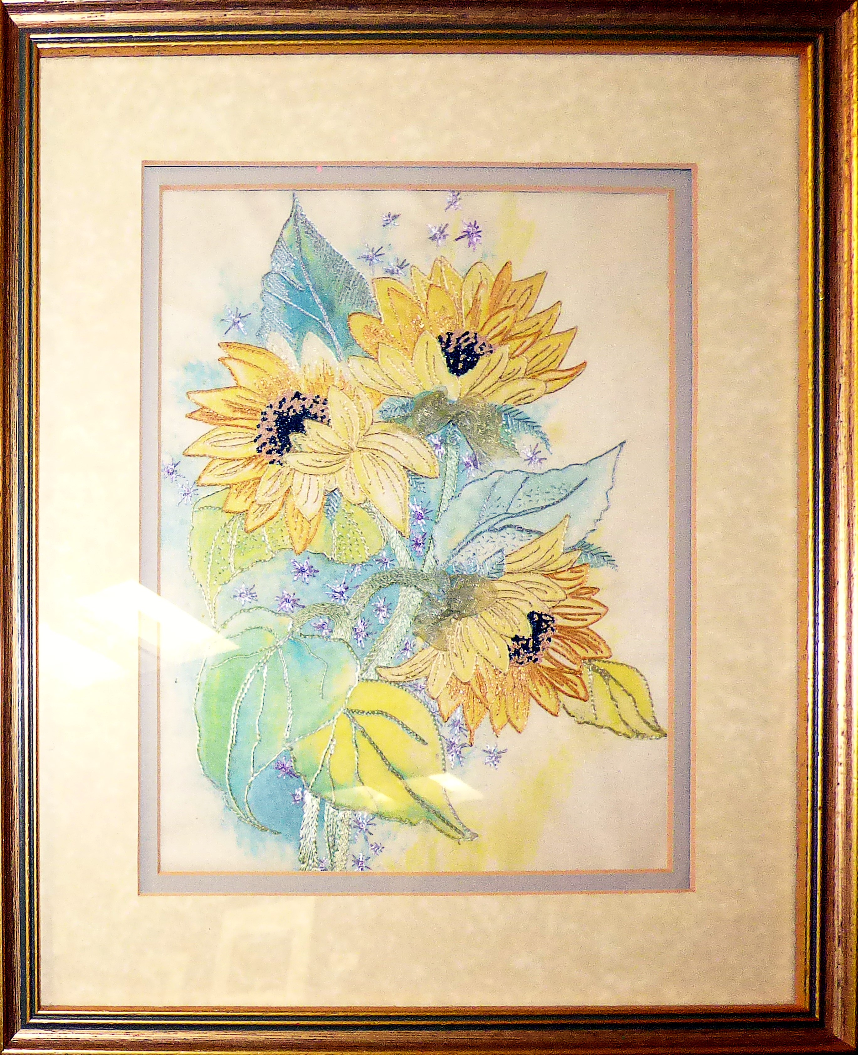 SUNFLOWERS by Pam Whittaker, Preston EG exhibition, Barton Grange 2017