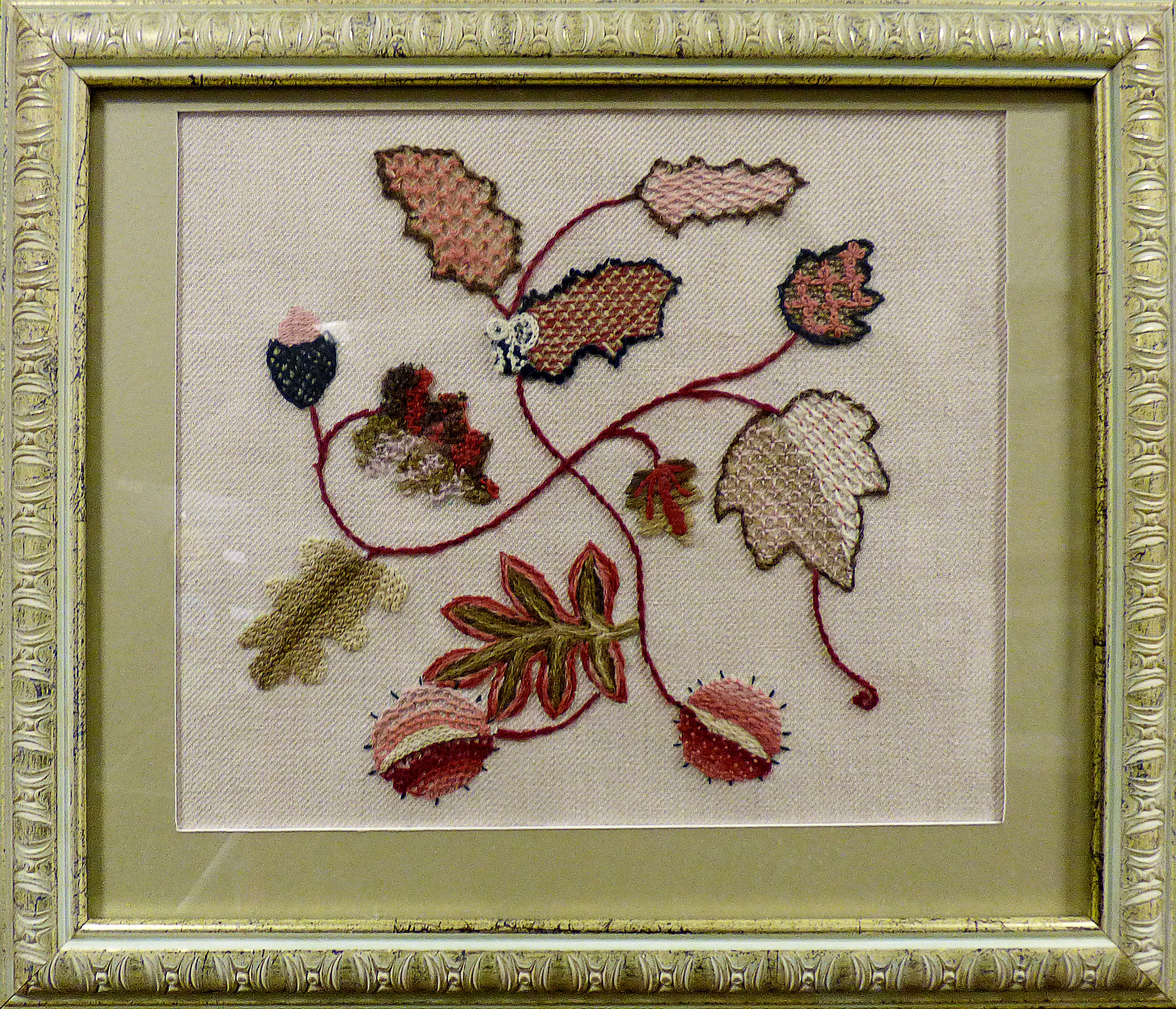 AUTUMN LEAVES AND FRUITS by Irene Pugmire, Preston EG exhibition, Barton Grange 2017