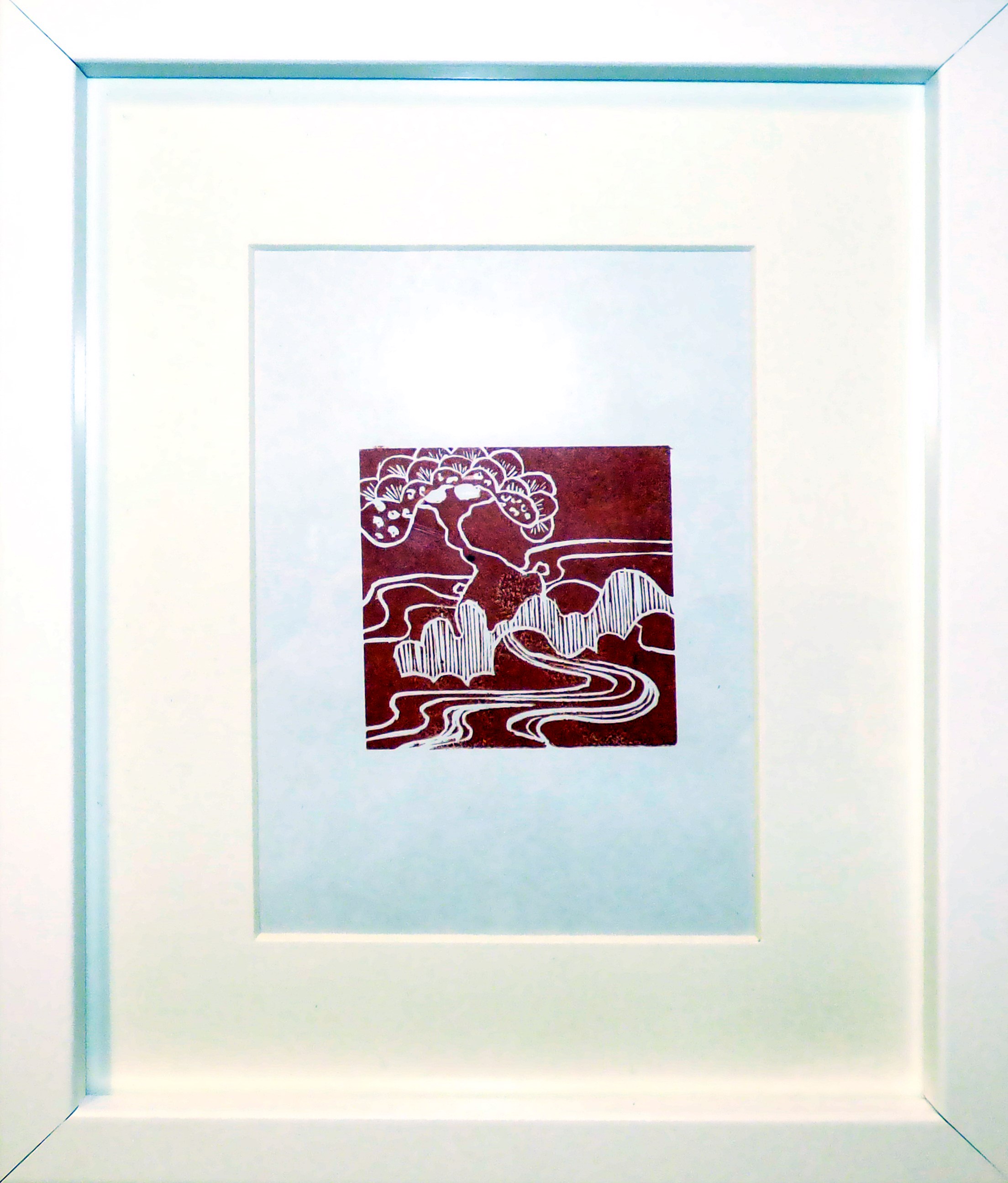 JAPANESE LINO PRINTING: STILL GARDEN by Stephanie Spencer, Preston EG exhibition, Barton Grange 2017