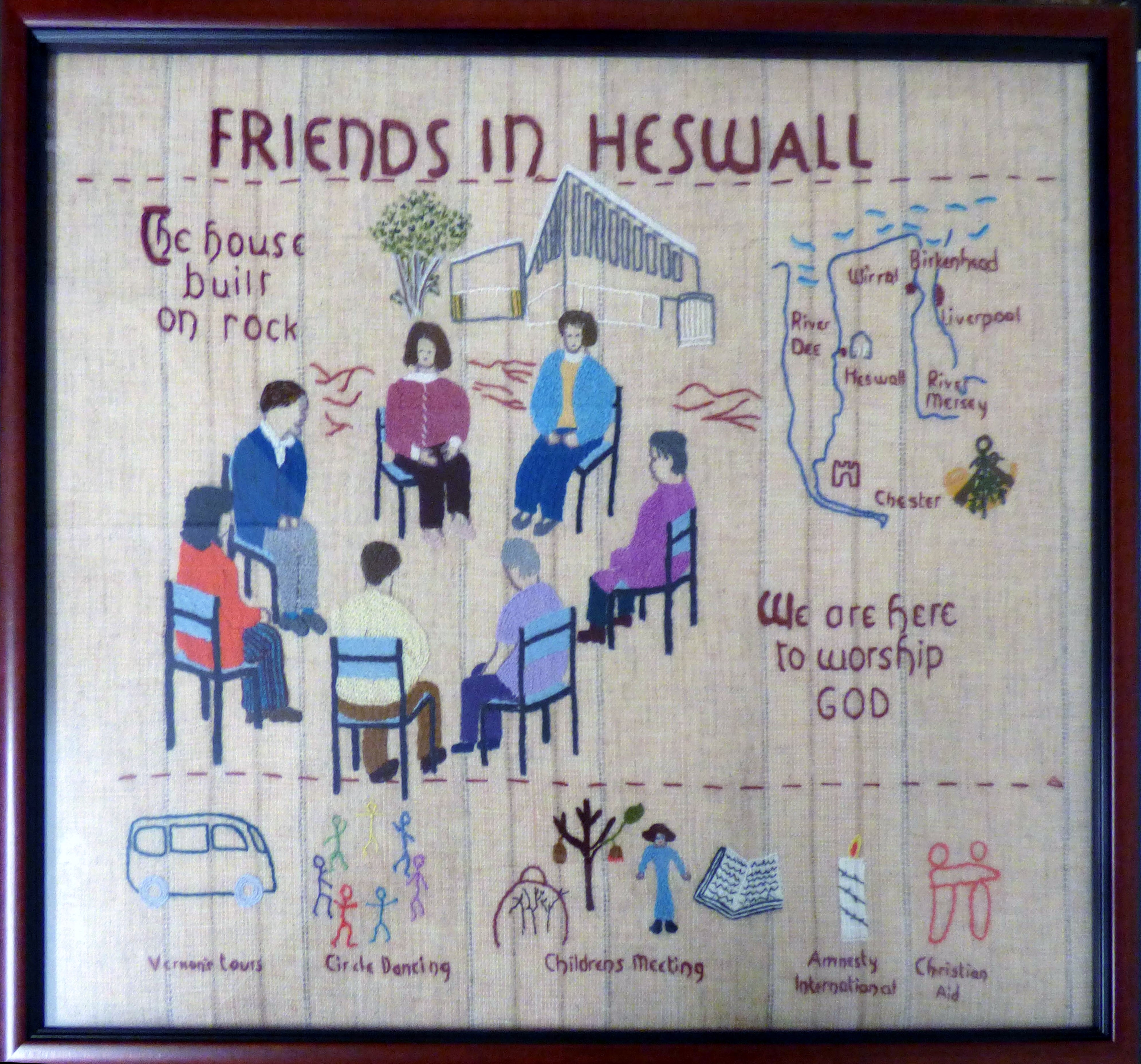 panel from the Quaker Tapestry made by a group in Heswall