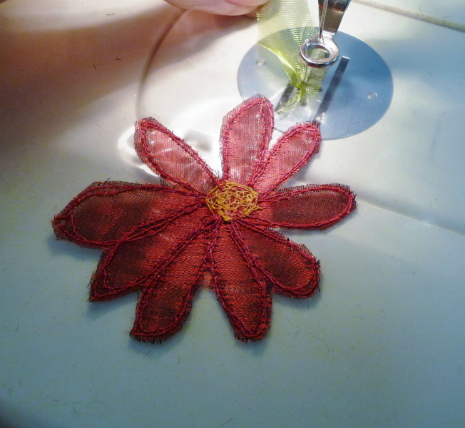 the cut out flower ready for further working
