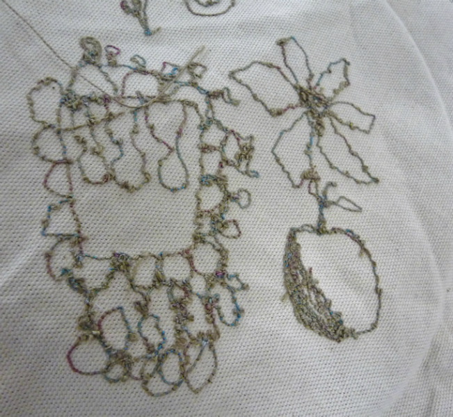 workshop student\'s free machine embroidery