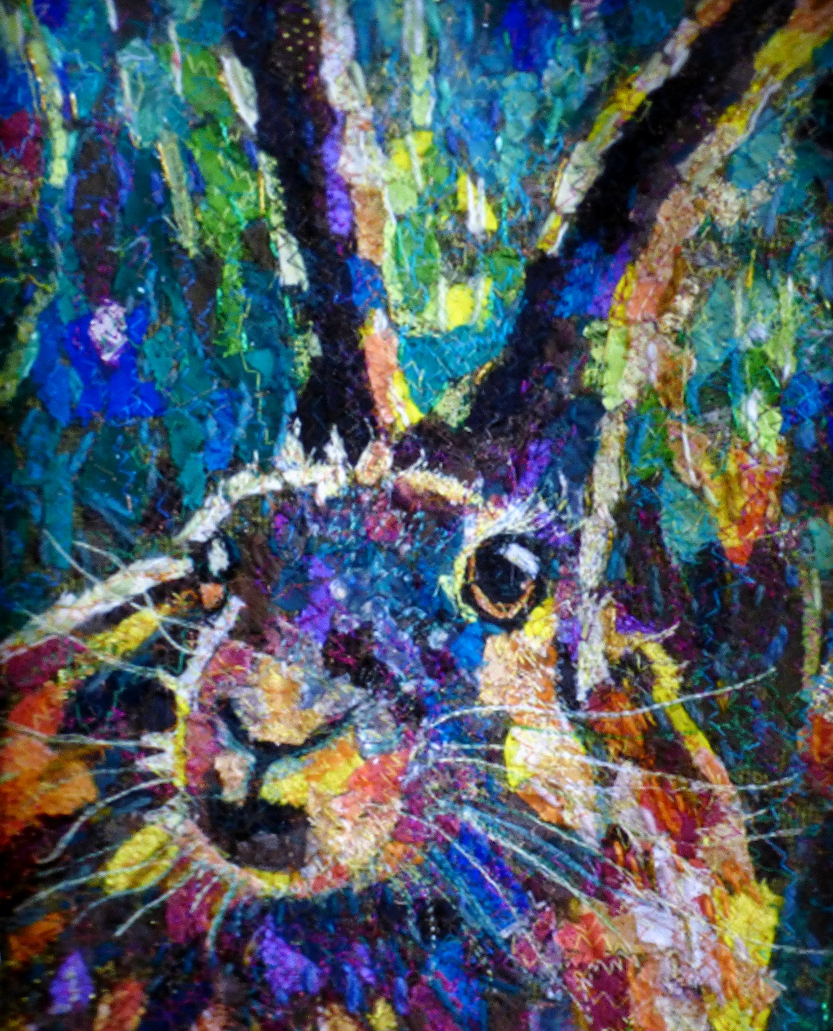 HARE embroidery by Richard Box