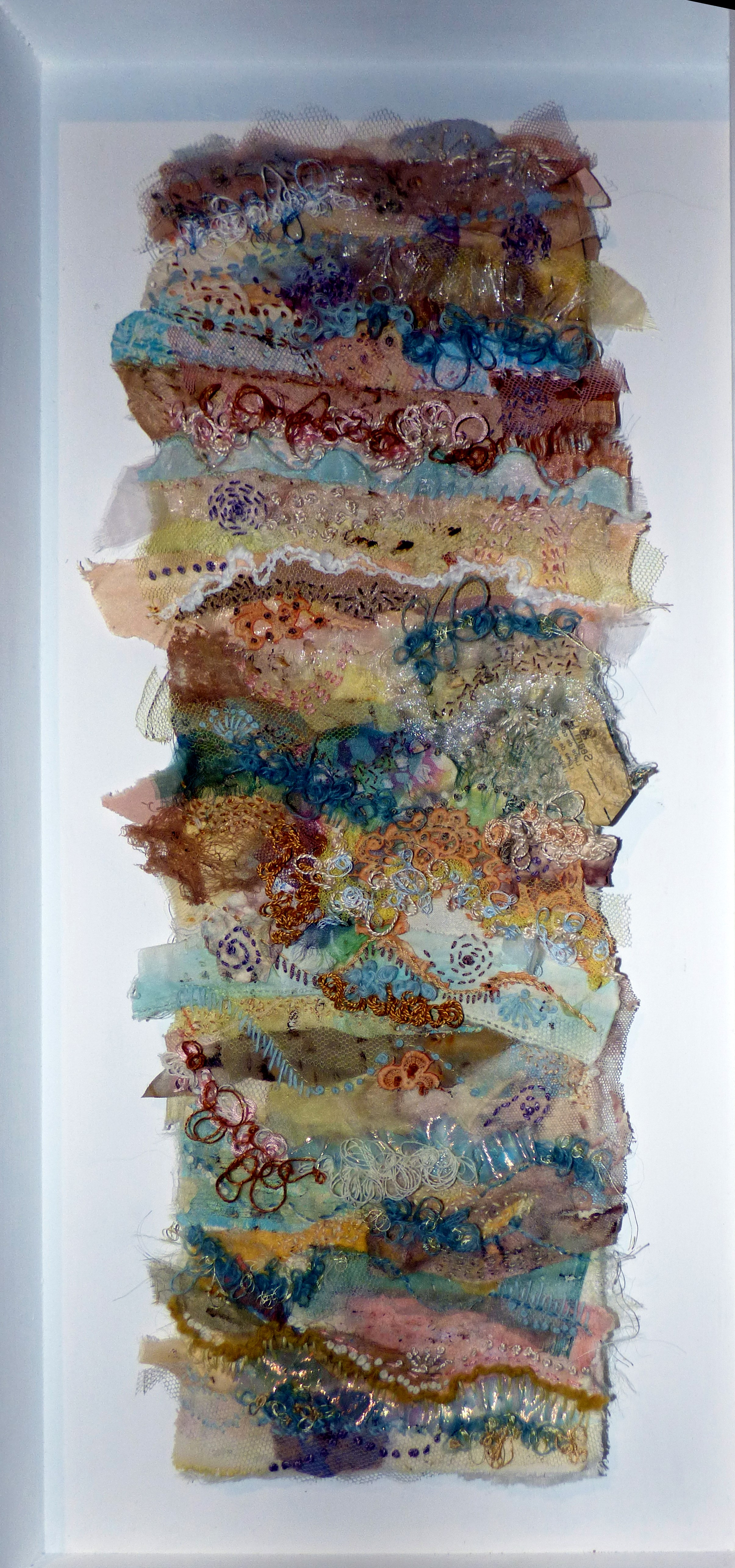 ON THE EDGE OF THE TIDE 2 by Elsa Buch, textiles and mixed media, Textile 21, Chester Cathedral 2019