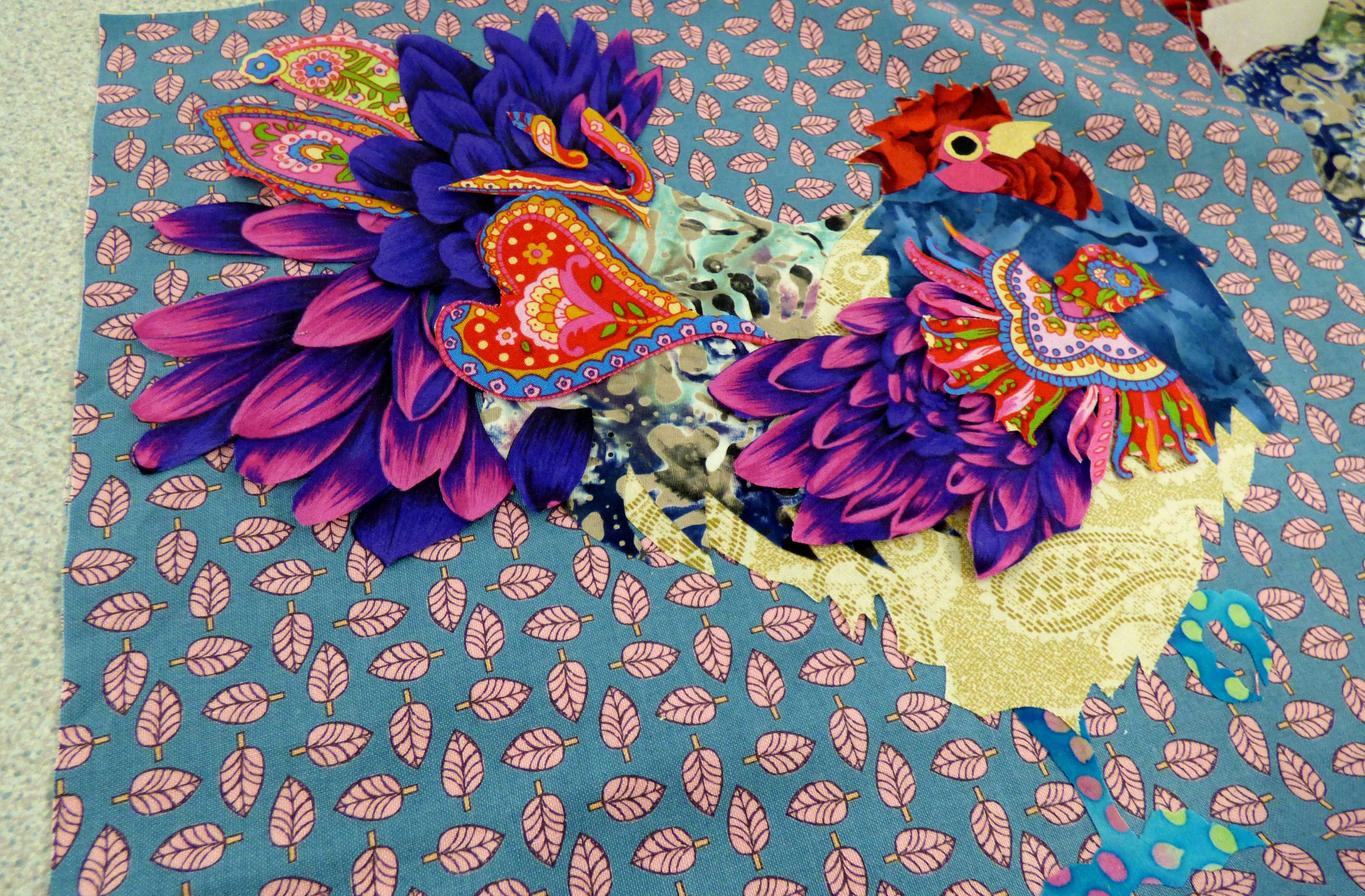 student's work at Raw Edge Applique workshop with Lizzie Wall