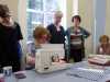 Lizzie Wall demonstrating free machine embroidery at Raw Edge Applique workshop with Lizzie Wall