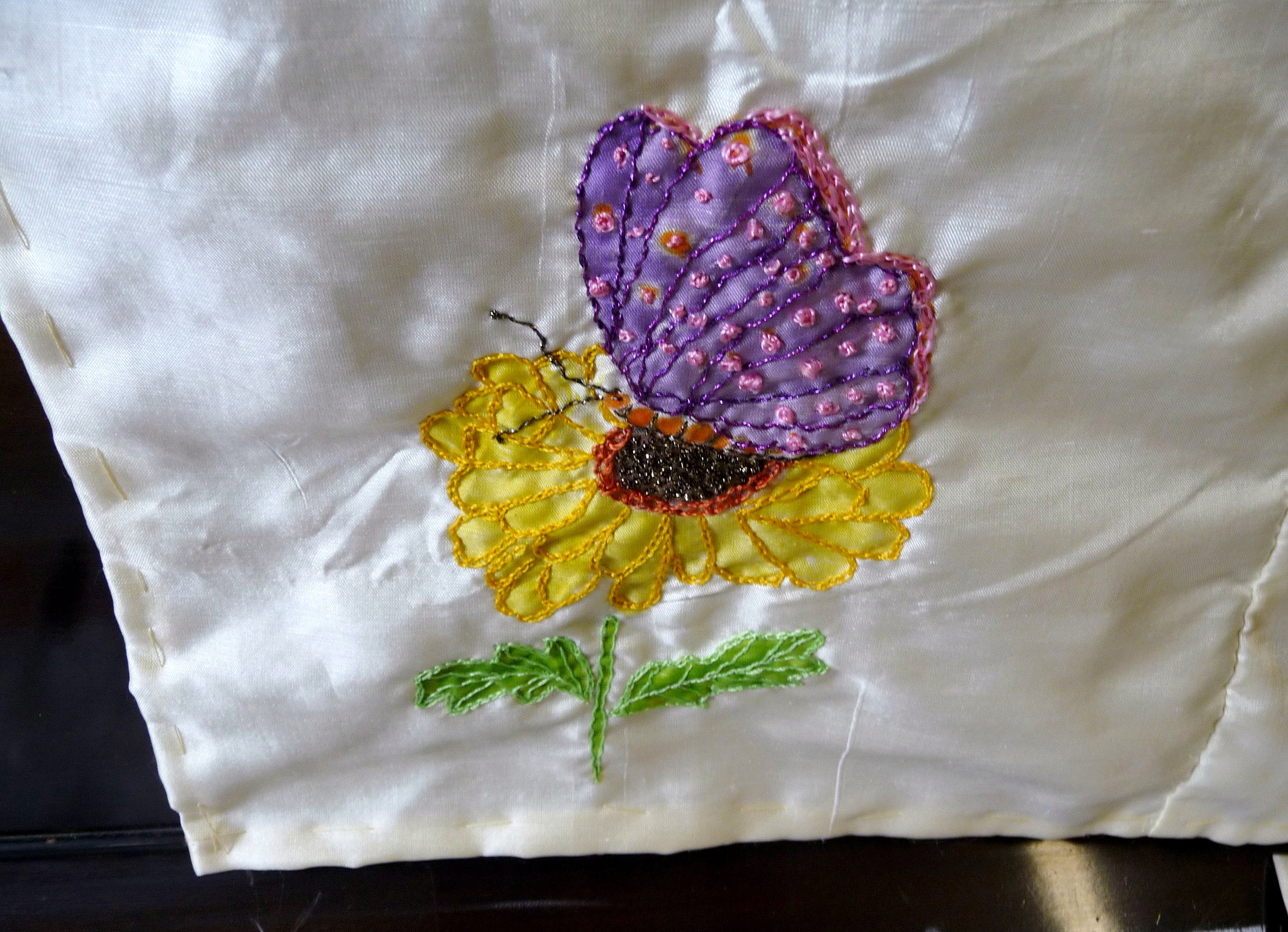 embroidered butterfly on the 2015 Sreepur quilt