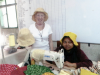 Paural and Ruby with sunhats, made for a UK order in Bangladesh