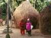 this is where the village mothers who embroidered the shoe bags live on the outskirts of Sreepur Village