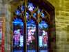 stained glass windows in All Hallows Church, Liverpool, Feb 2022