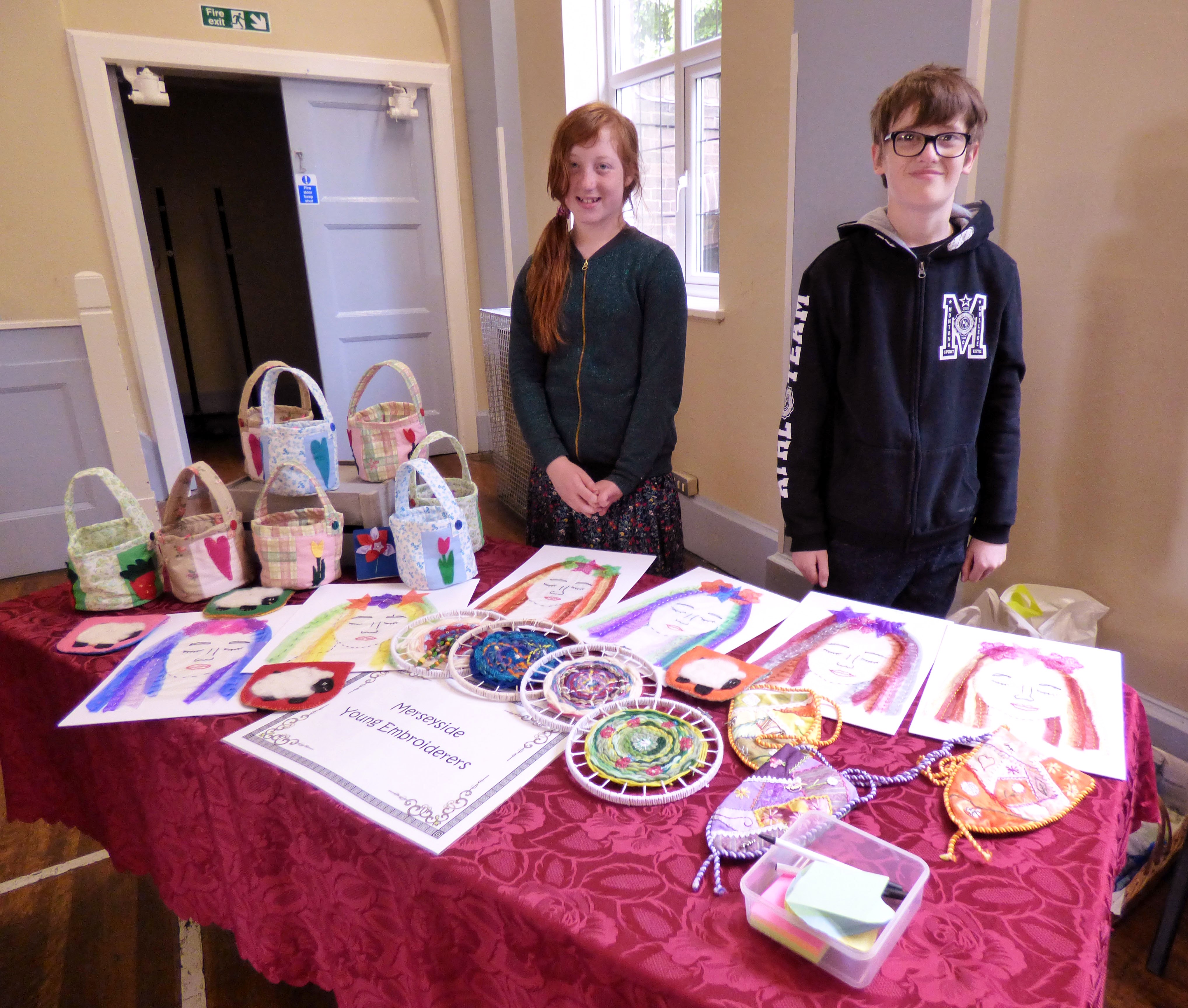 Ailis and Fionn with the YE display at MEG Summer Tea Party 2017