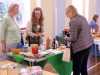 this is Helen and Karen with the Raffle Table at MEG Summer Tea Party 2017