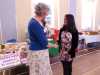 Grace receiving a prize for her YE cushion embroidery at MEG Summer Tea Party 2017