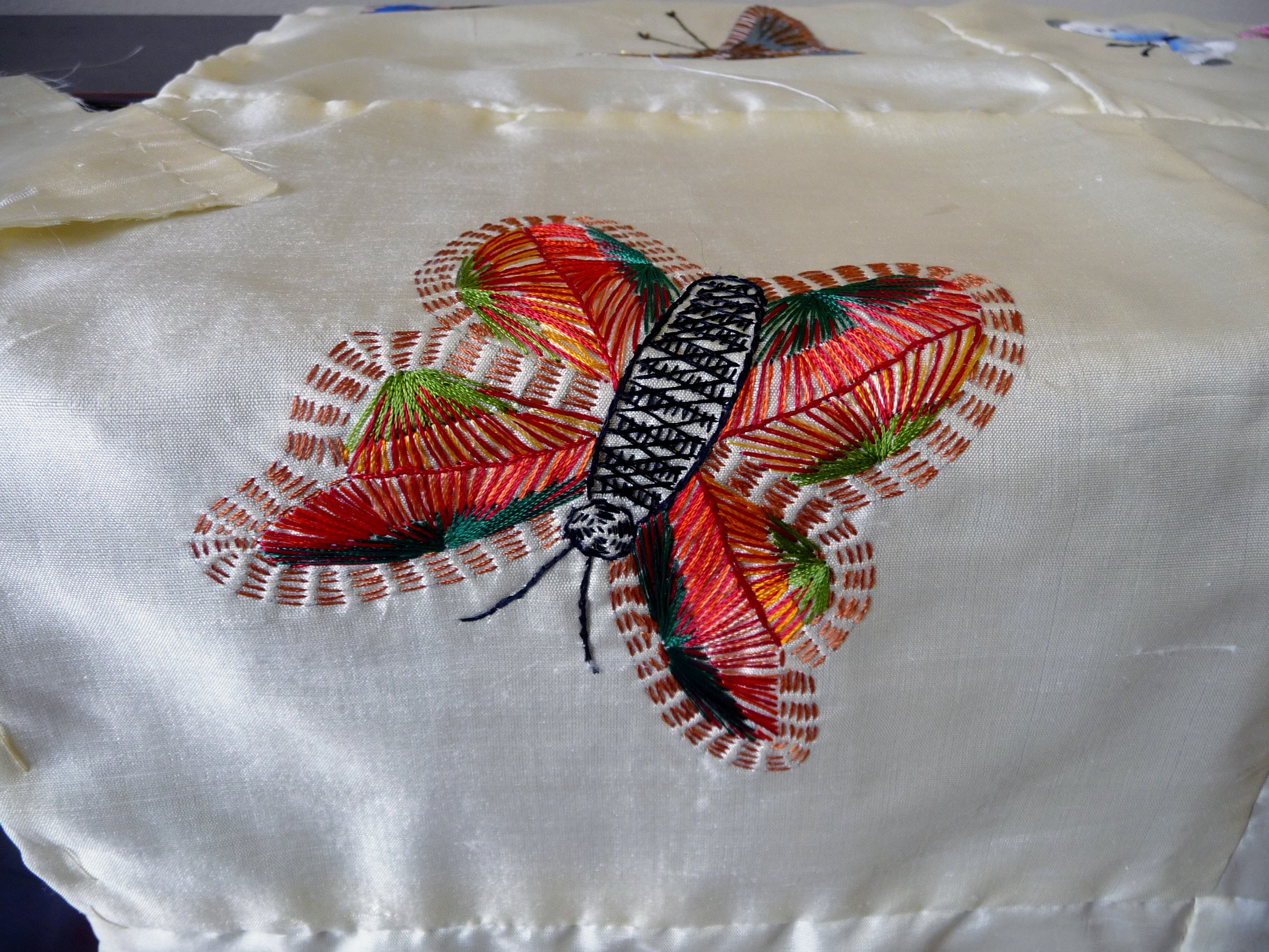 embroidered butterfly on the 2015 Sreepur quilt