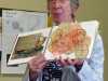 Sheila Conchie with her sketch book, Glossop EG