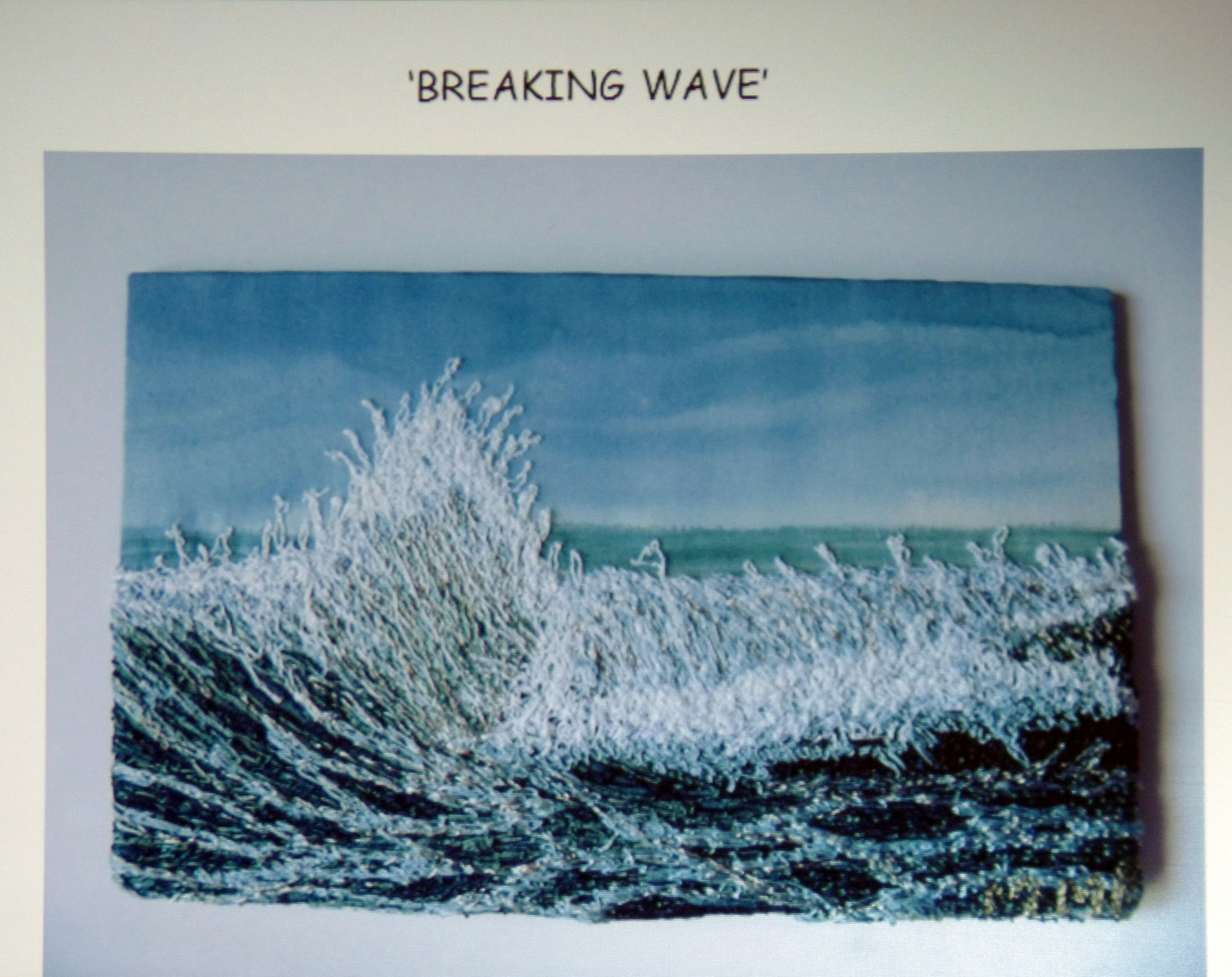BREAKING WAVE, free machine embroidery by Moya McCarthy, N.Wales EG