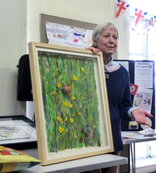 Sue Boardman telling us about her embroidery