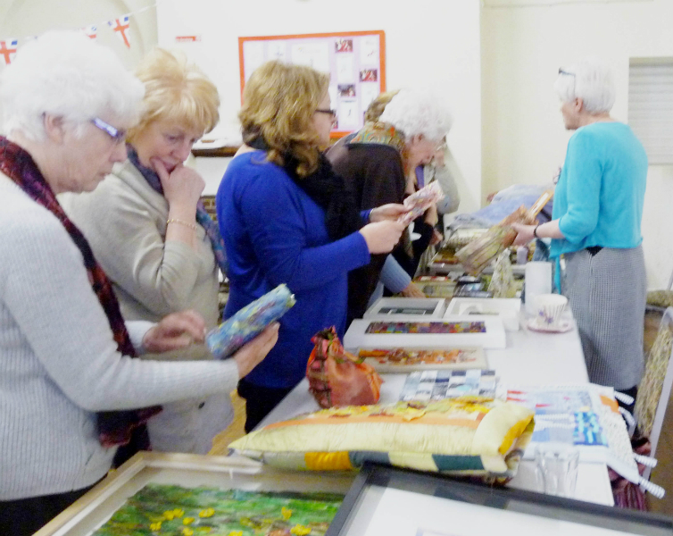 some of our members are intrigued by the stitchery on show