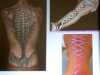 slide showing corset-inspired tattoos and piercings