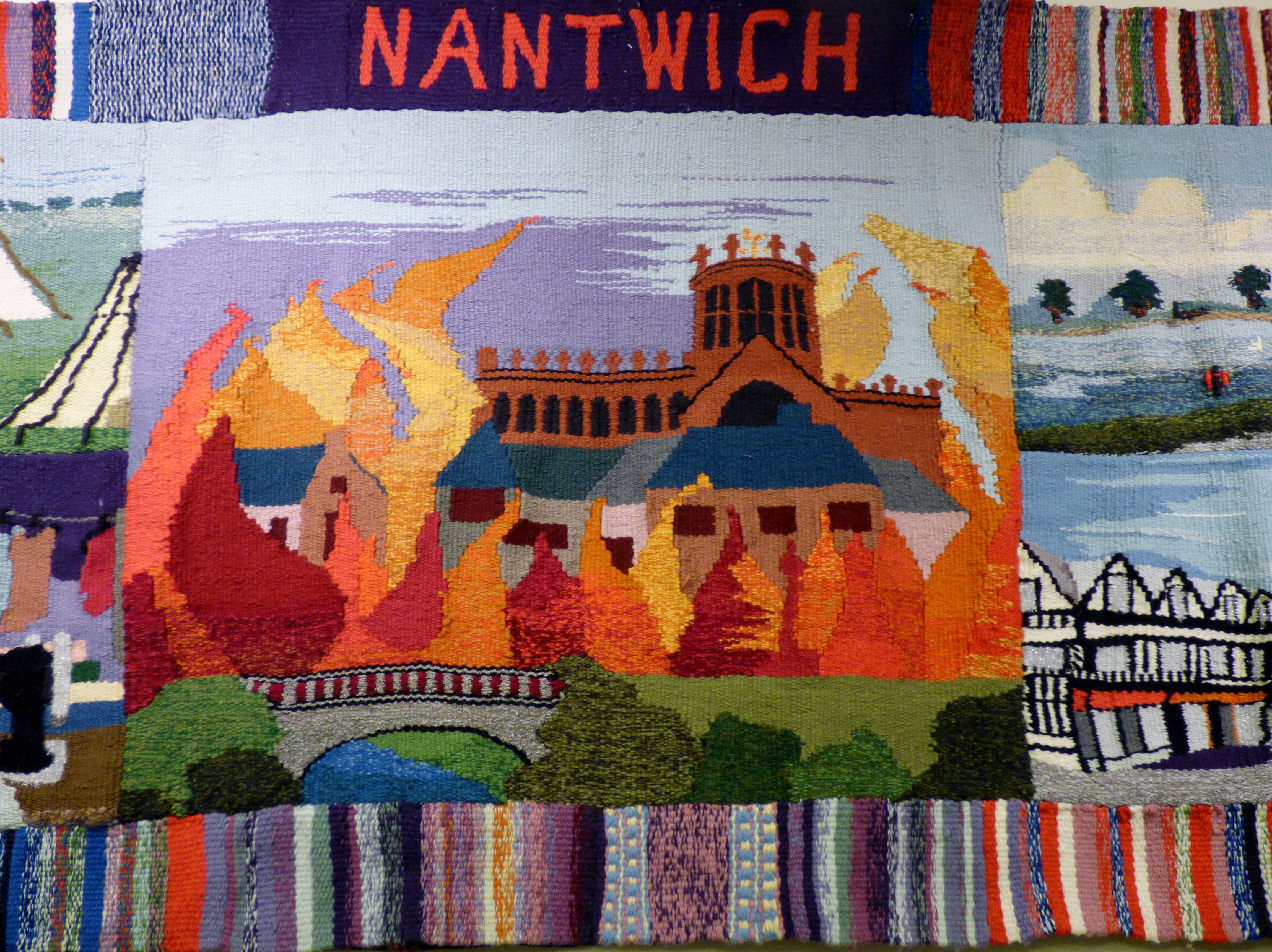 detail of THE NANTWICH TAPESTRY 1993 by Jill Maguire and people from the community
