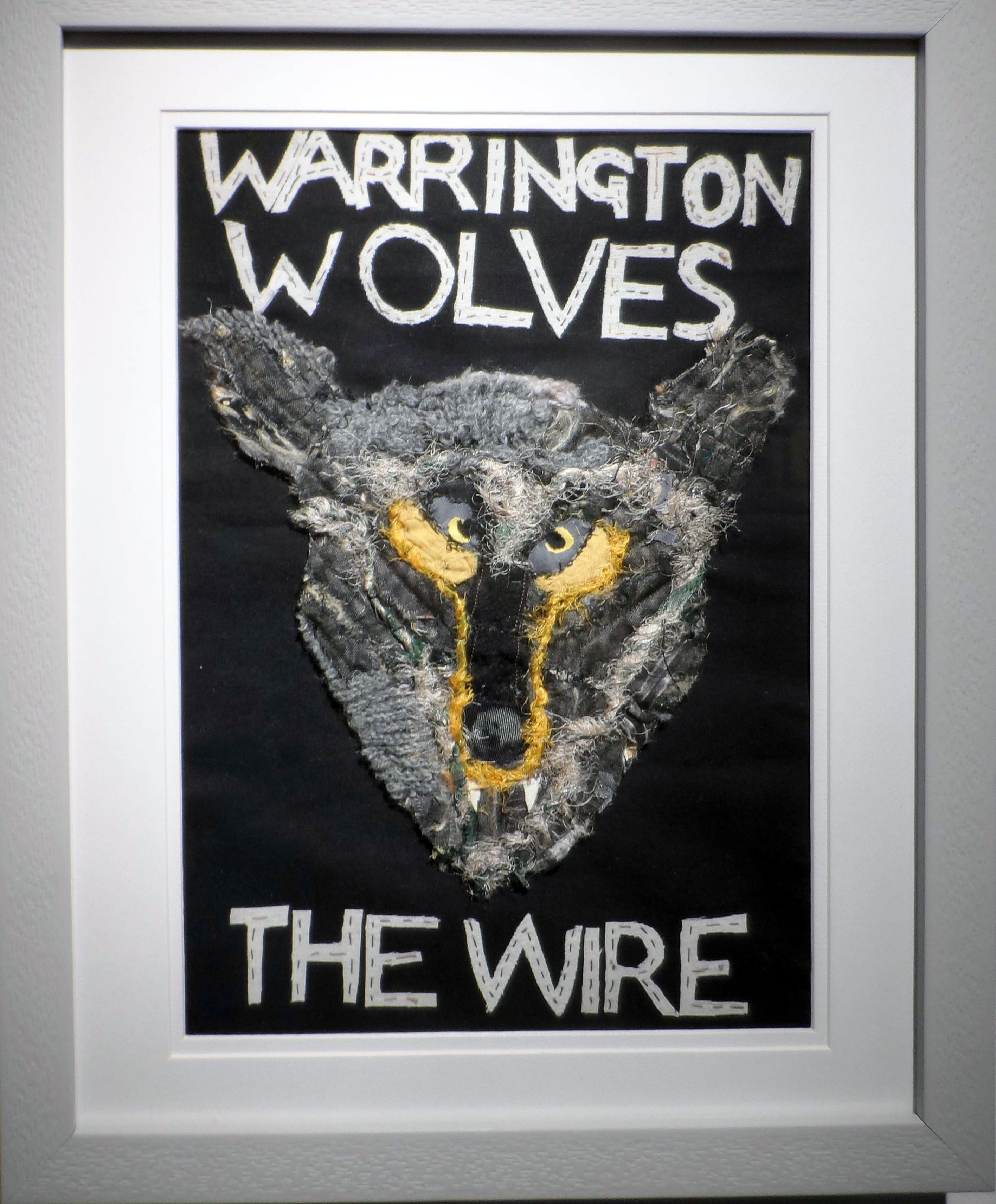 WIRE WOLVES - WARRINGTON WOLVES HANDBALL - THE WIRE by Joyce Osuji, applique