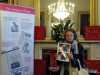 Pat Stock, a former MEG Chair, at Threading Dreams exhibition 2016 in Liverpool Town Hall