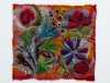 HOT HOUSE FLOWERS by Jackie Cardy, felt wall panel with hand & machine embroidery
