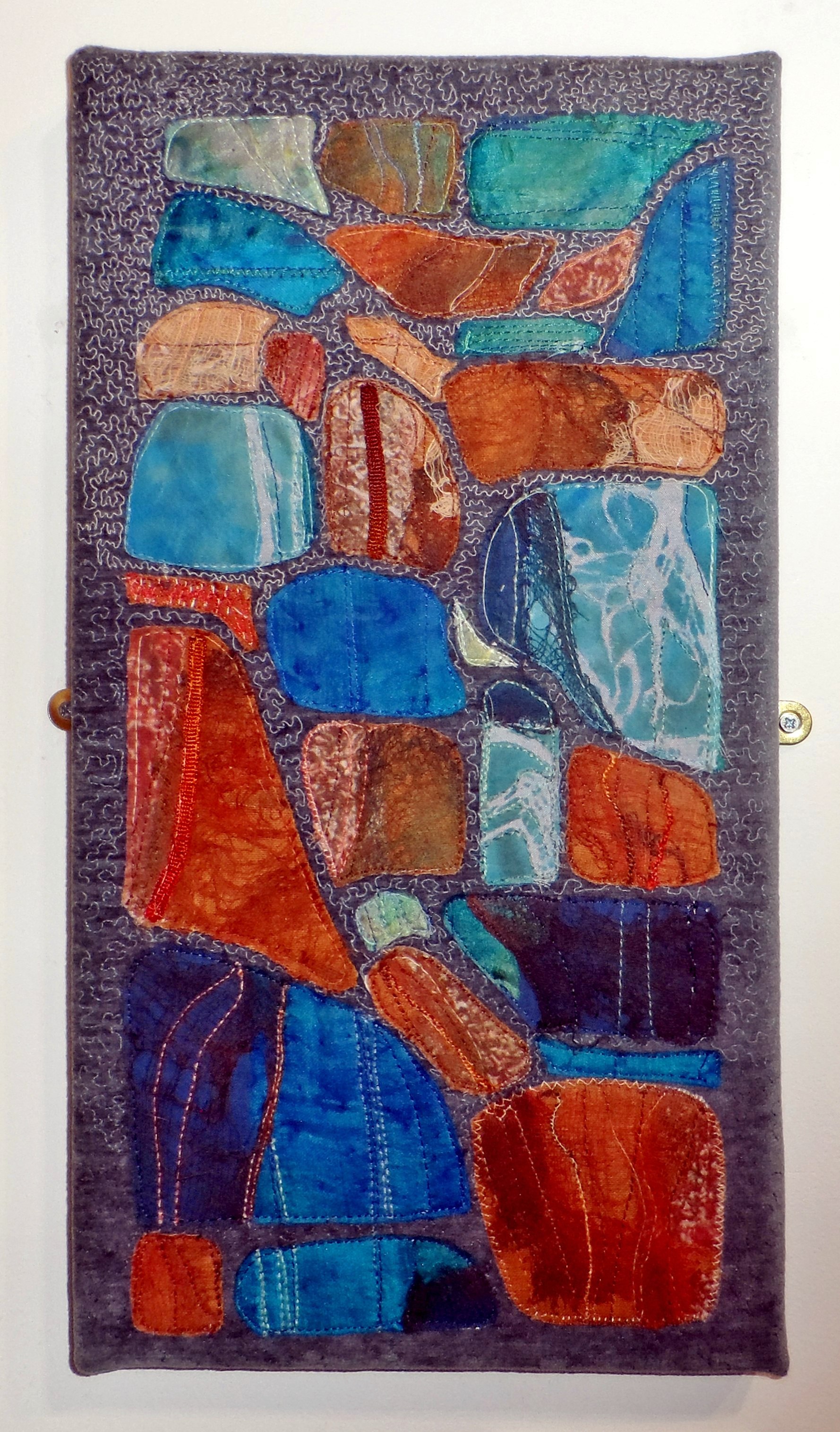 THE STONES REMAIN by Mary Bryning, Re-View Textile Group, Frodsham 2019