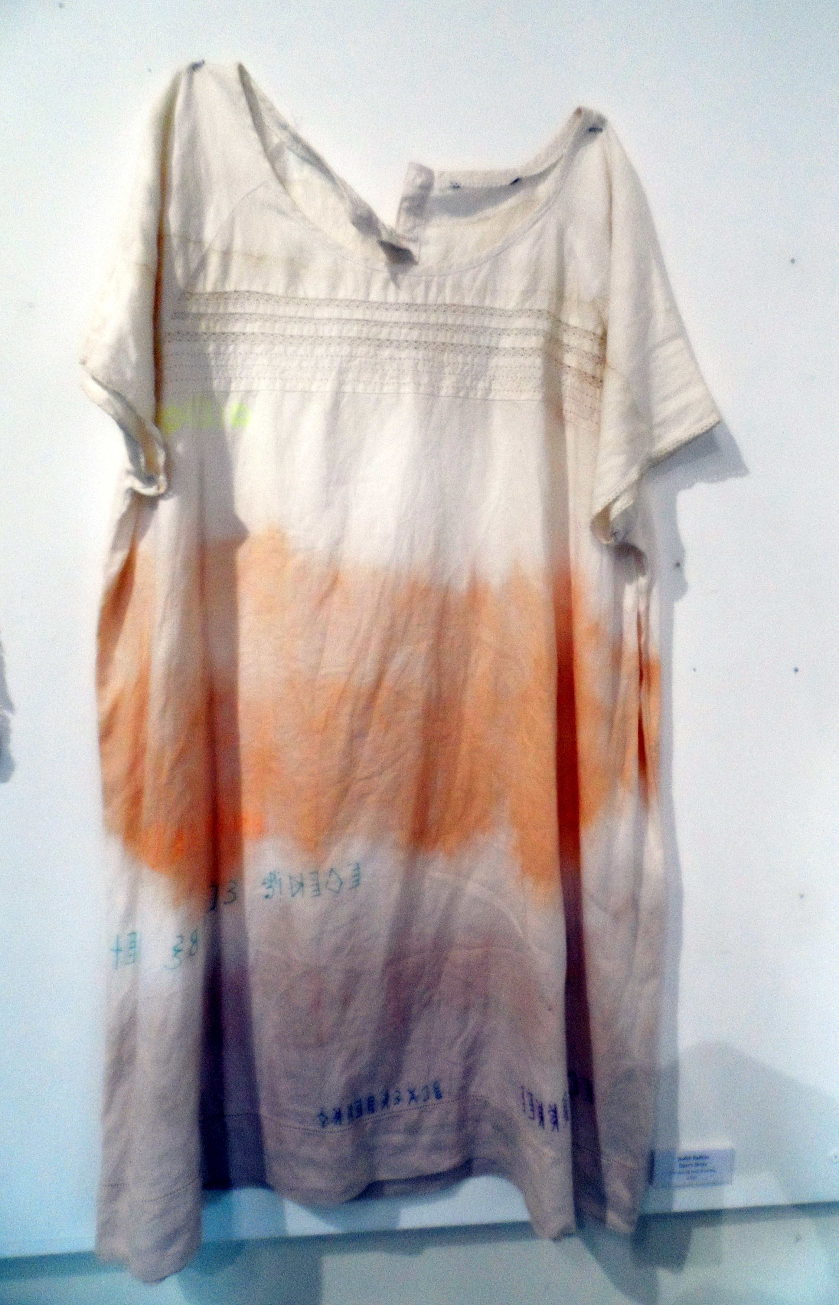 DYER's DRESS by Judith Railton, eco dyeing & printing, Re-View Textile Group, Frodsham 2019