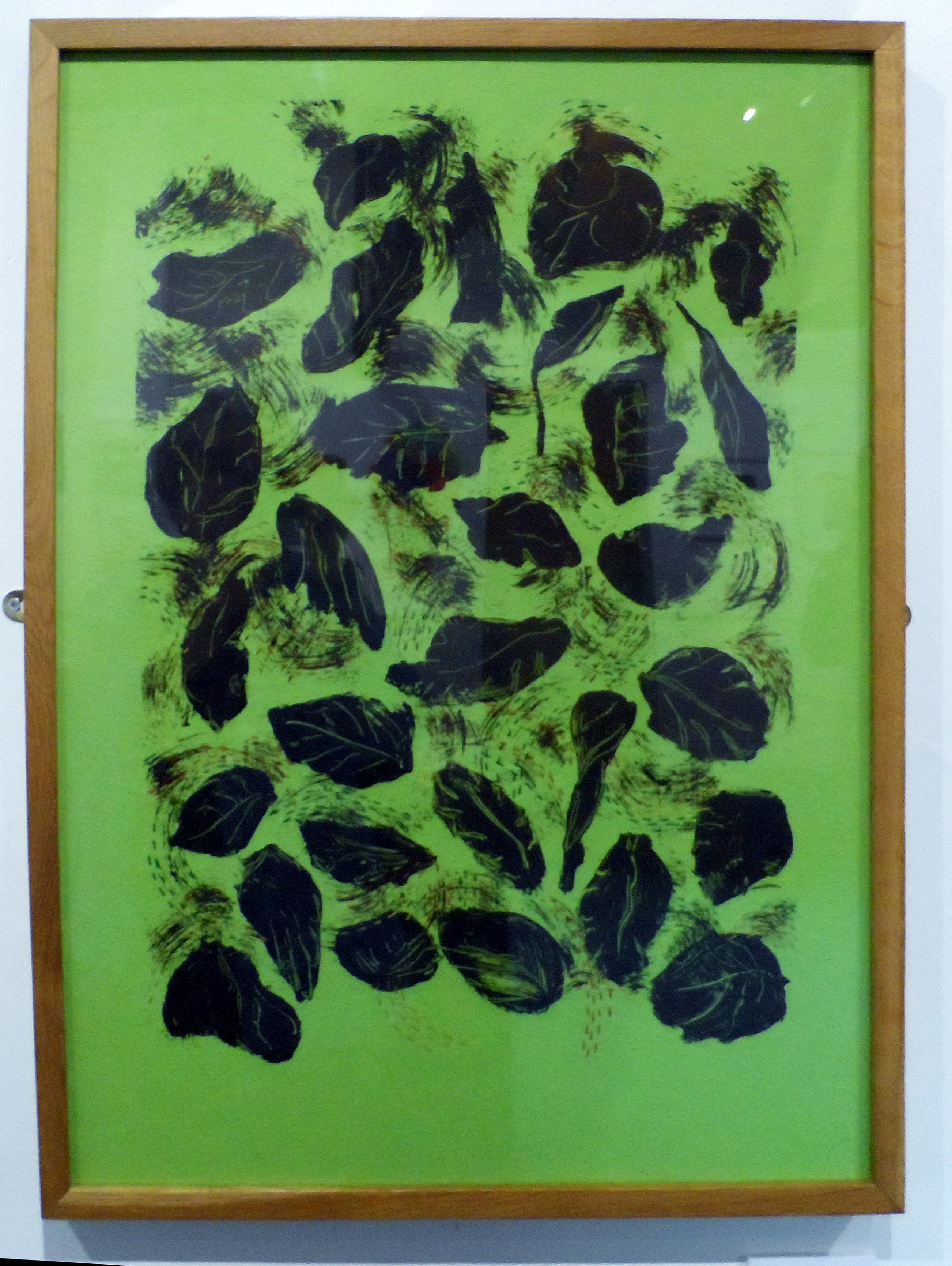 AUTUMN by Janet Wilkinson, screen-print & stitch, Re-View Textile Group, Frodsham 2019